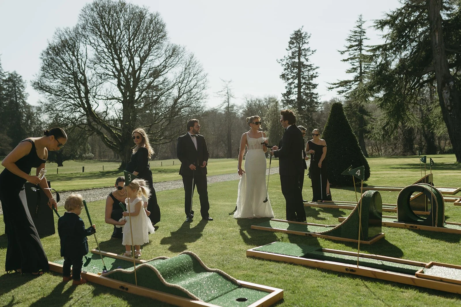crazy golf Fasque castle scottish wedding