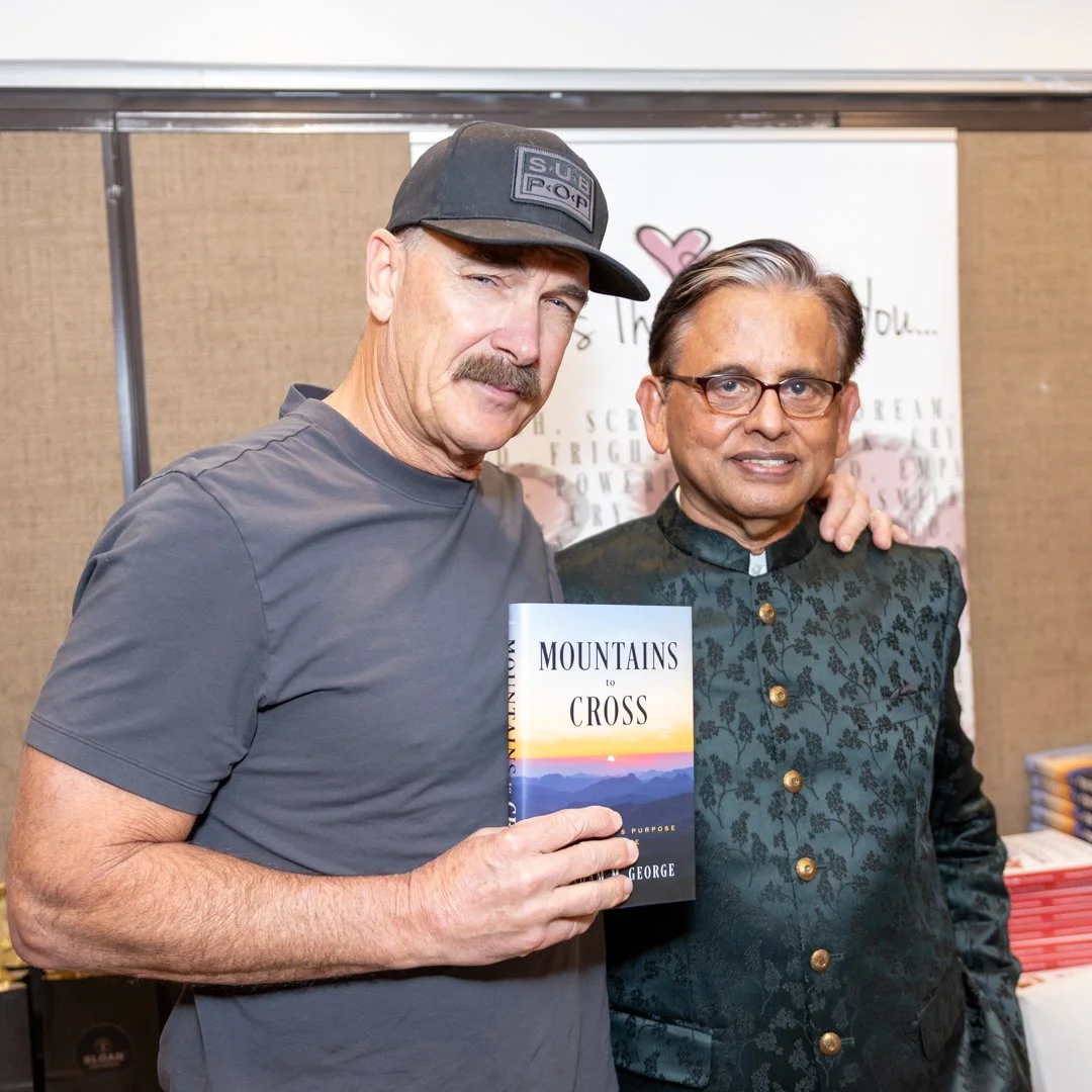 Dr. Abraham George with actor Patrick Warburton
