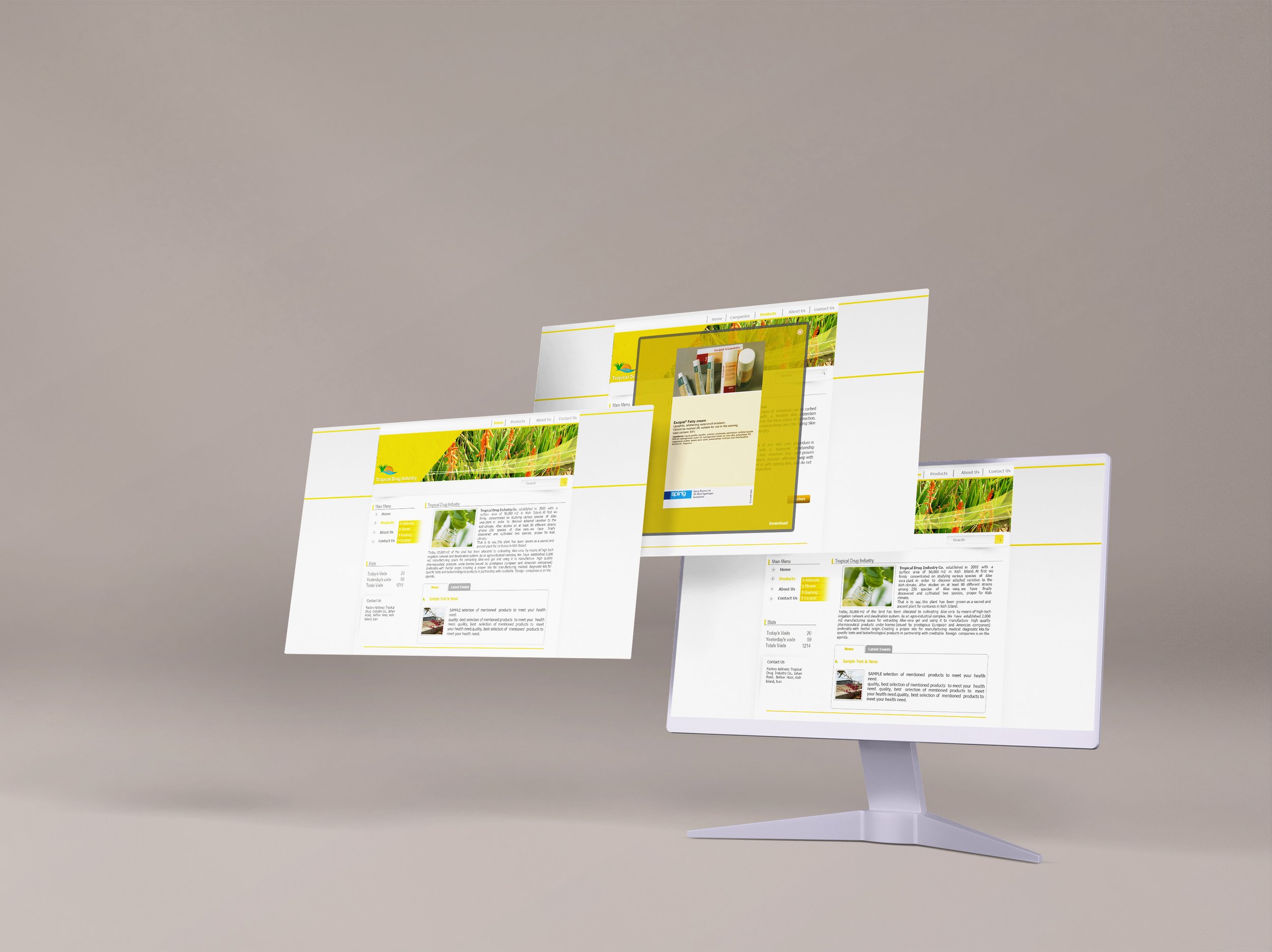 Designing a website for Tropical Company which is a trading company focusing on importing and exporting the pharmaticular products in 2014.