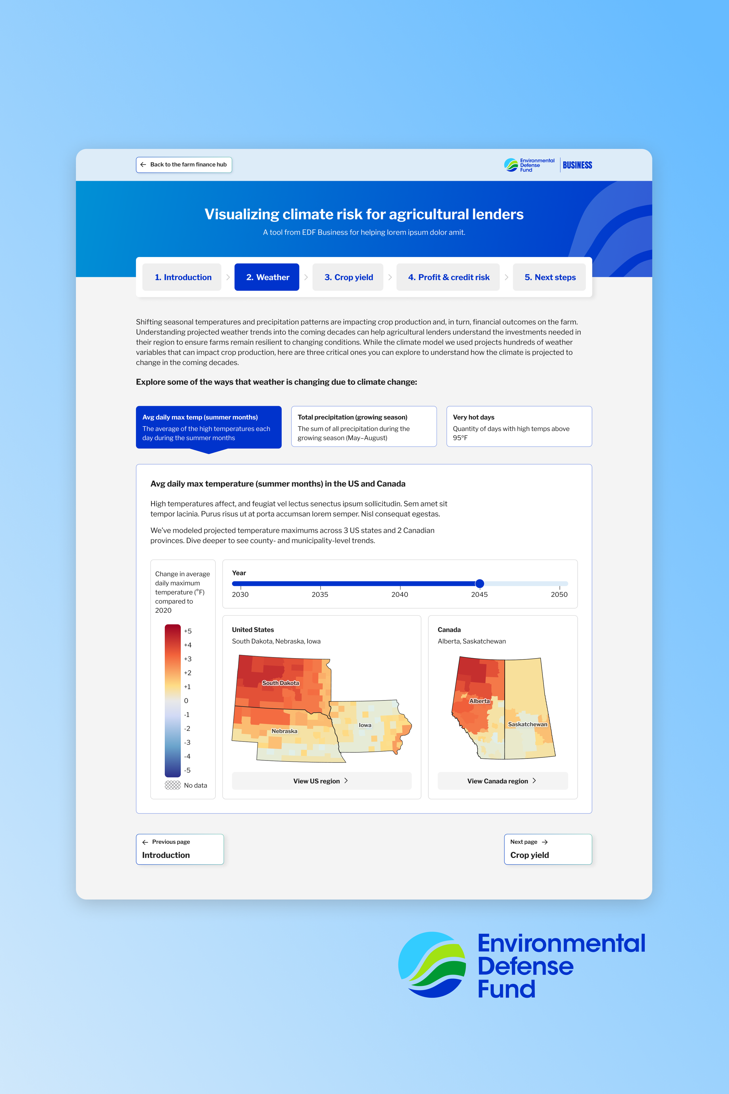 Product Design // Environmental Defense Fund - Farm Finance Hub