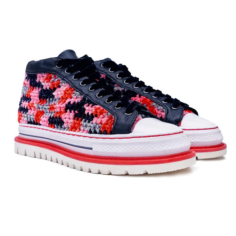 Rhodonite White Sole Red Center Sneaker