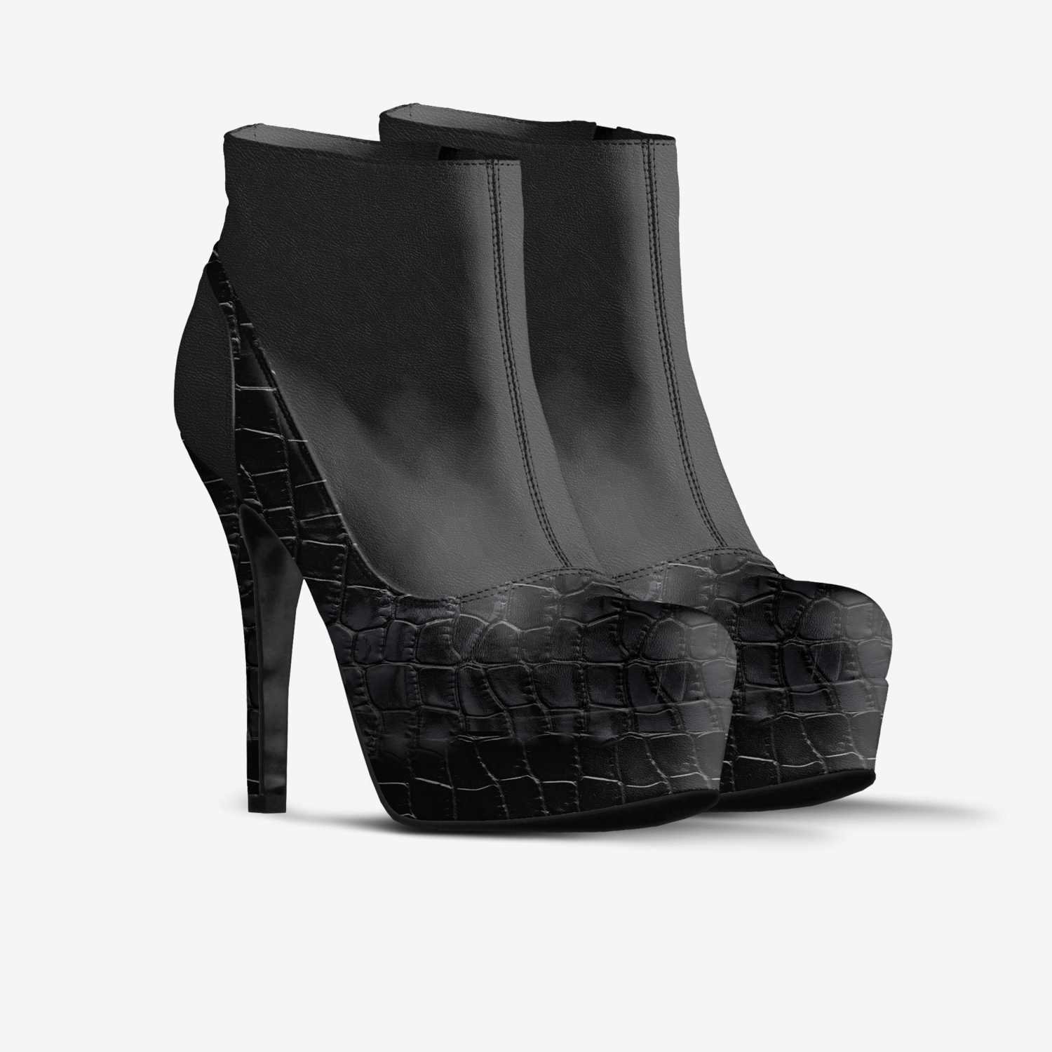 BLACK ALLIGATOR FAUX SLINGBACK PLATFORM BOOTIE 1113651-shoes-double_quarter.jpeg