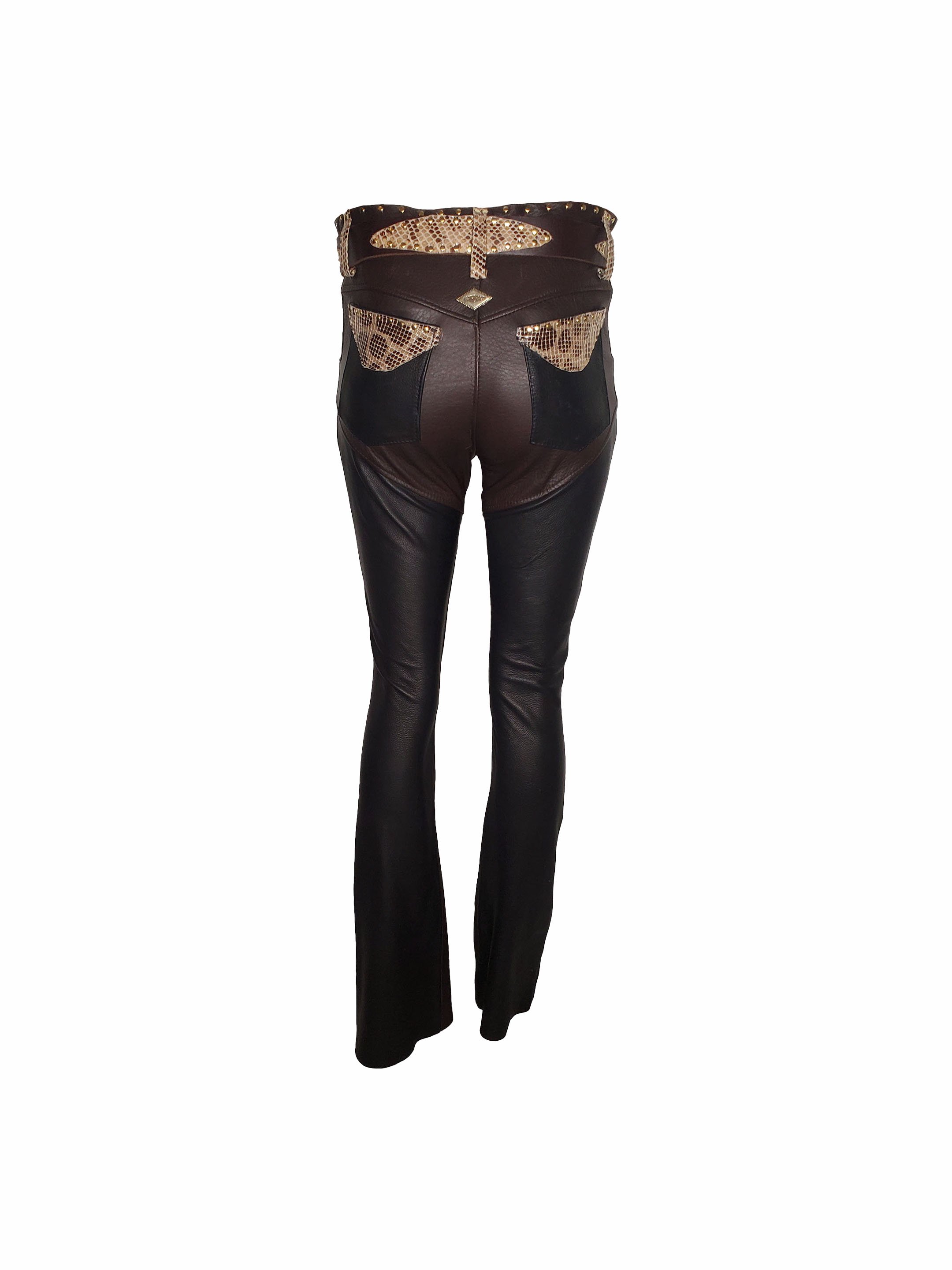 BrownLeatherPantsSnakeskinTrimBack.jpg