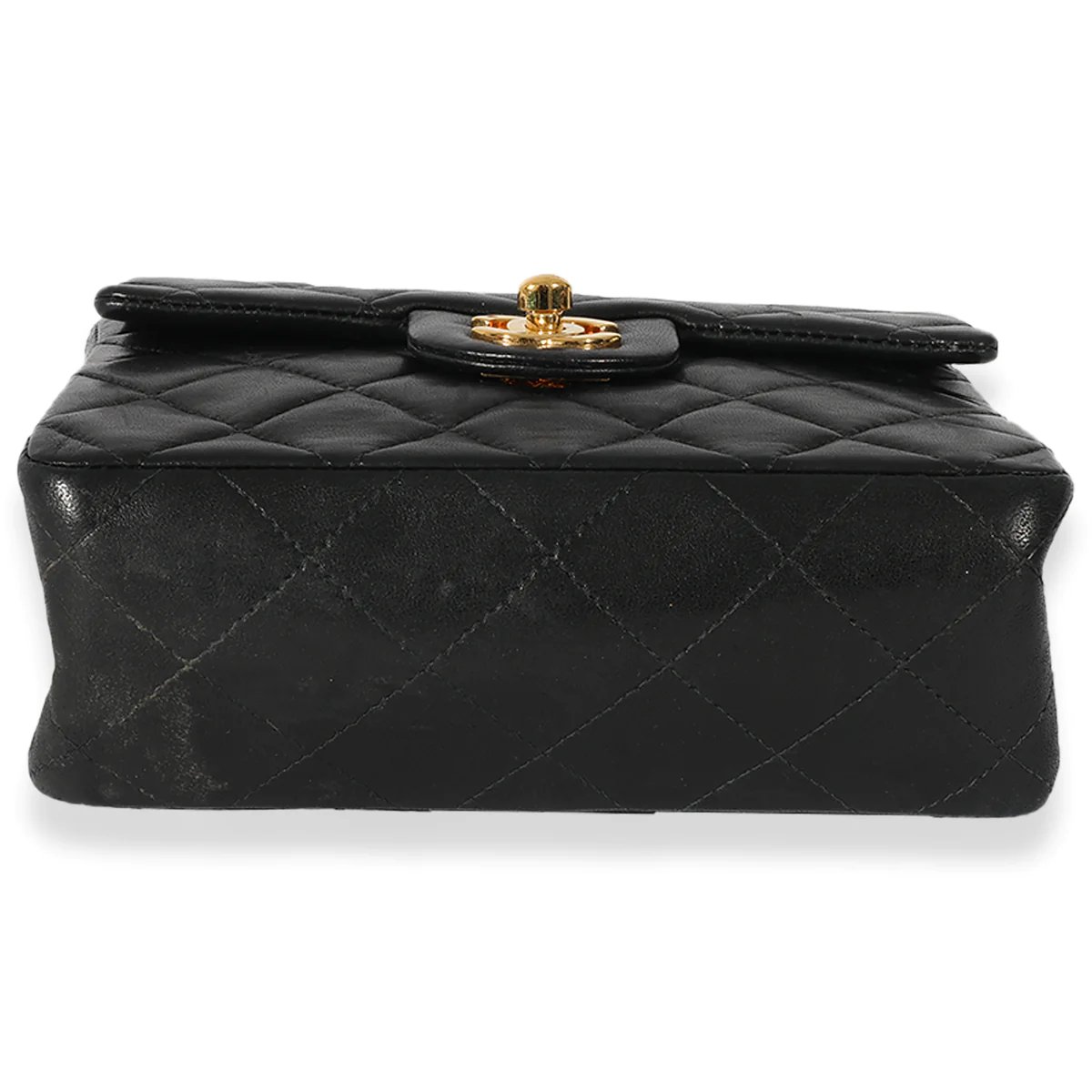 Chanel Vintage Black Quilted Lambskin Mini Square Classic Flap Bag