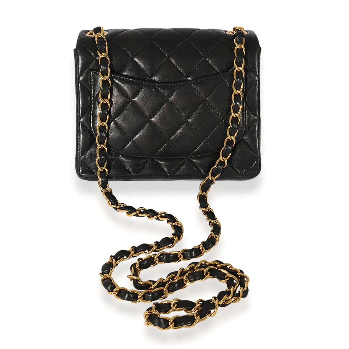 Chanel Vintage Black Quilted Lambskin Mini Square Classic Flap Bag