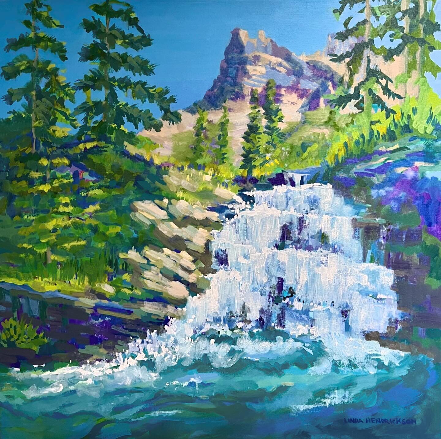 &ldquo;Mountain Cadence&rdquo;  24&rdquo;x 24&rdquo; available. Hot summer hikes are always more refreshing when one can hear an amazing tumble of water coming down the mountain near the trail.  This shady spot had it all, the view and the roar of wa