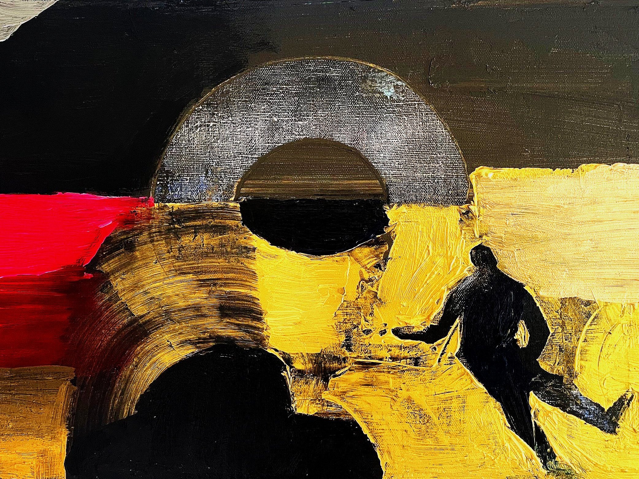 Beachgoer's loneliness, 26x40 cm, acrylic on canvas, 2025