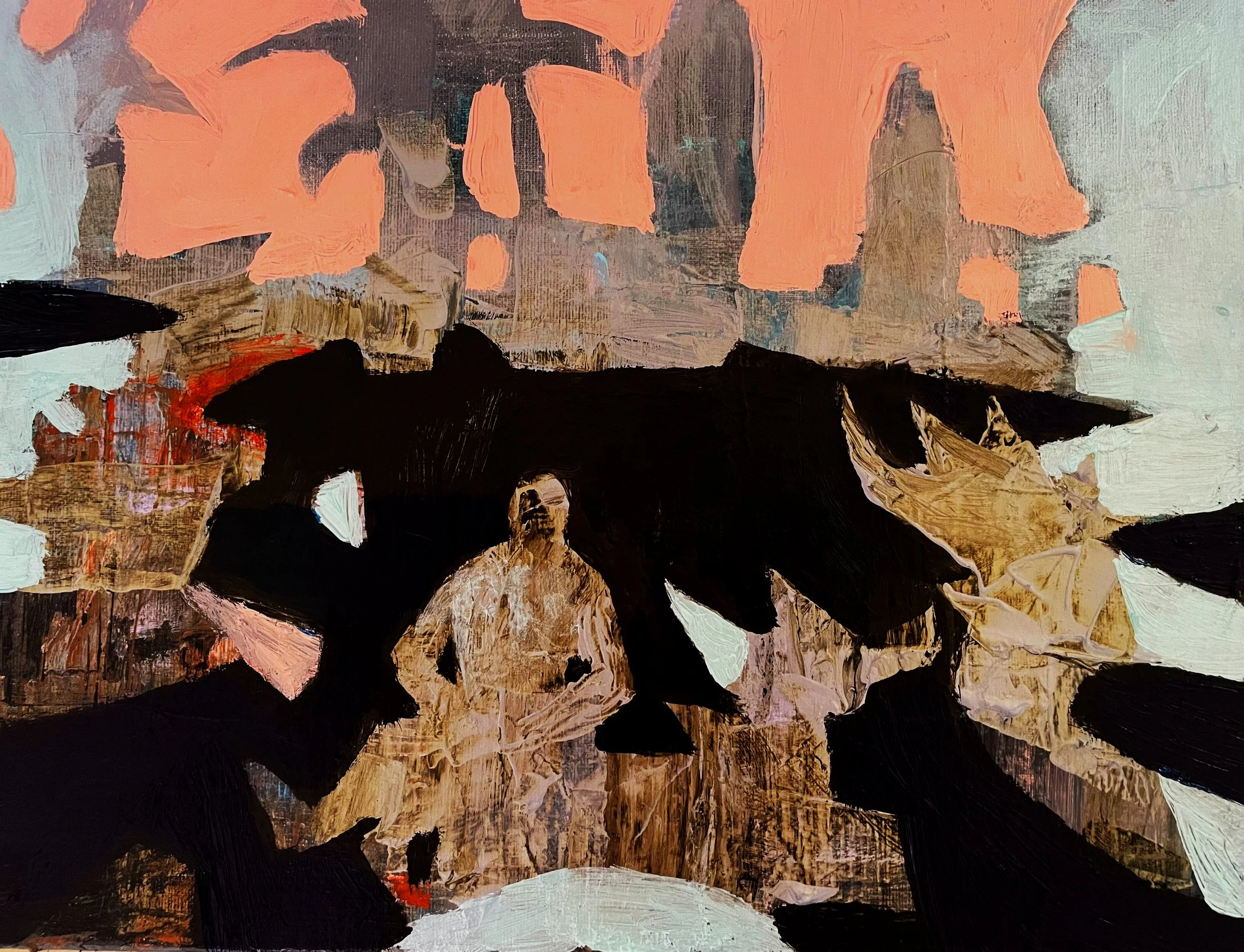 The necrophile resting, 38x46 cm, acrylic on canvas, 2025