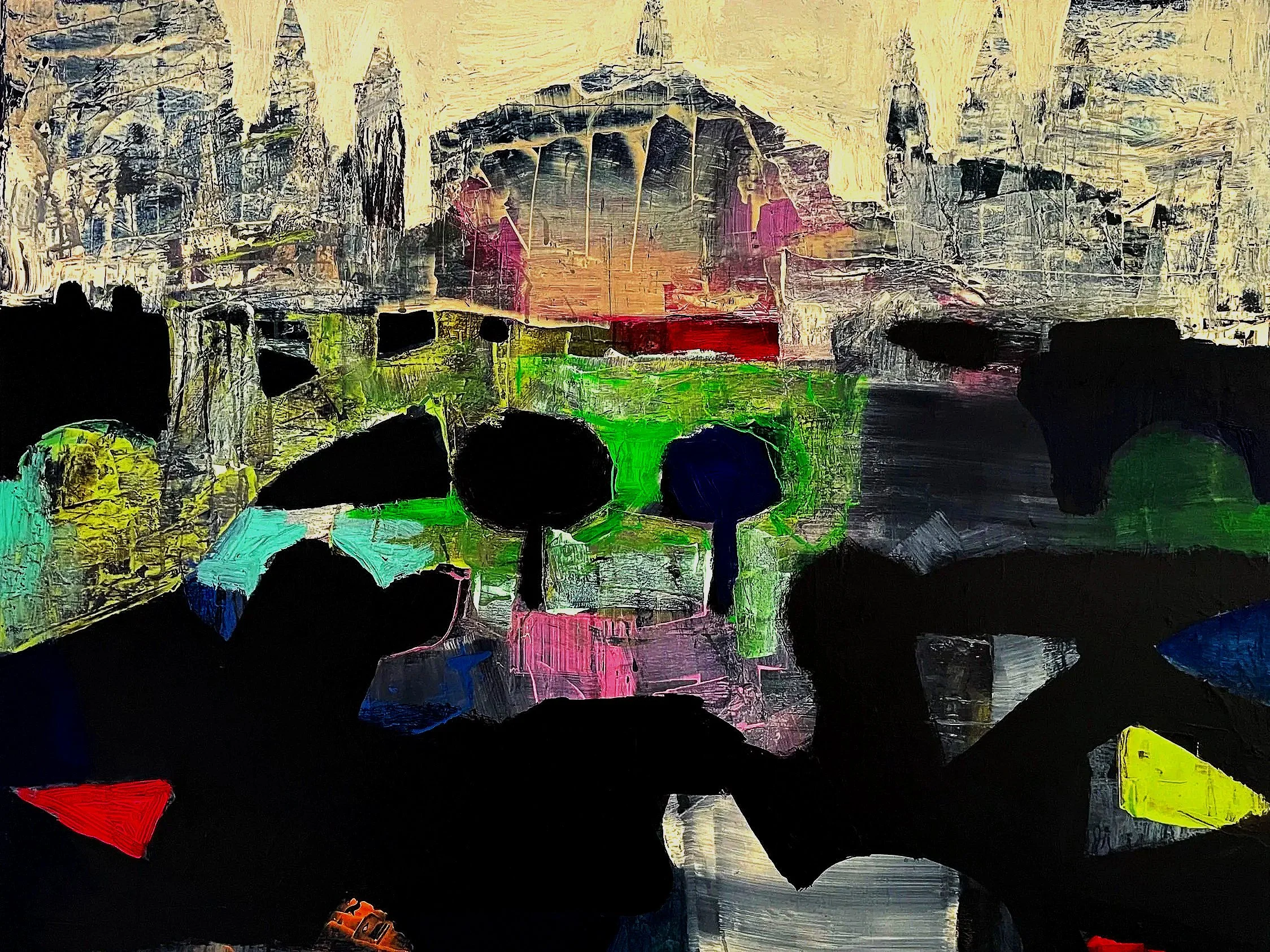 Herostratus's dream, 81x100 cm, acrylic on canvas, 2025