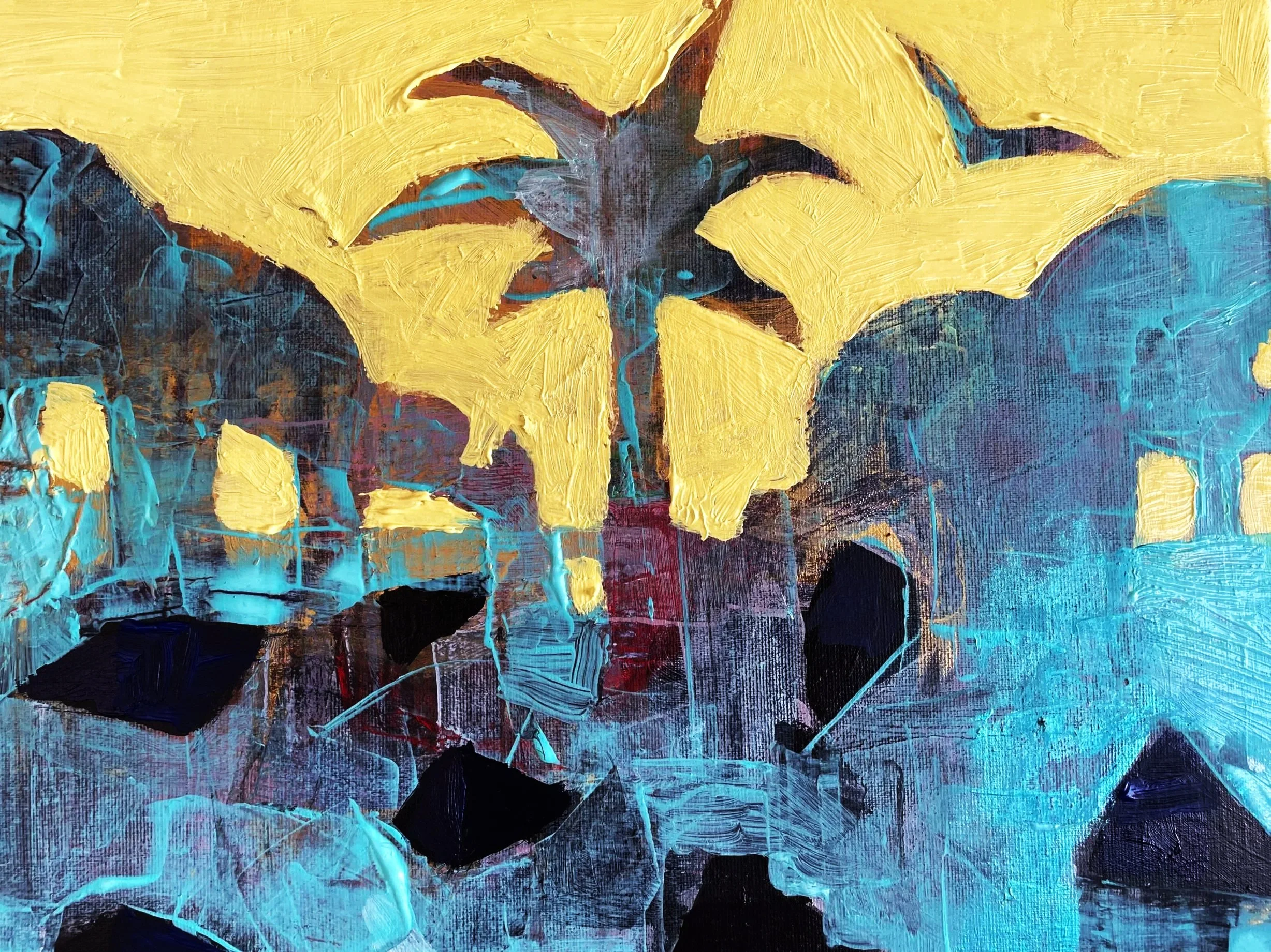 The garden of deadly traps, 38x46 cm, acrylic on canvas, 2025