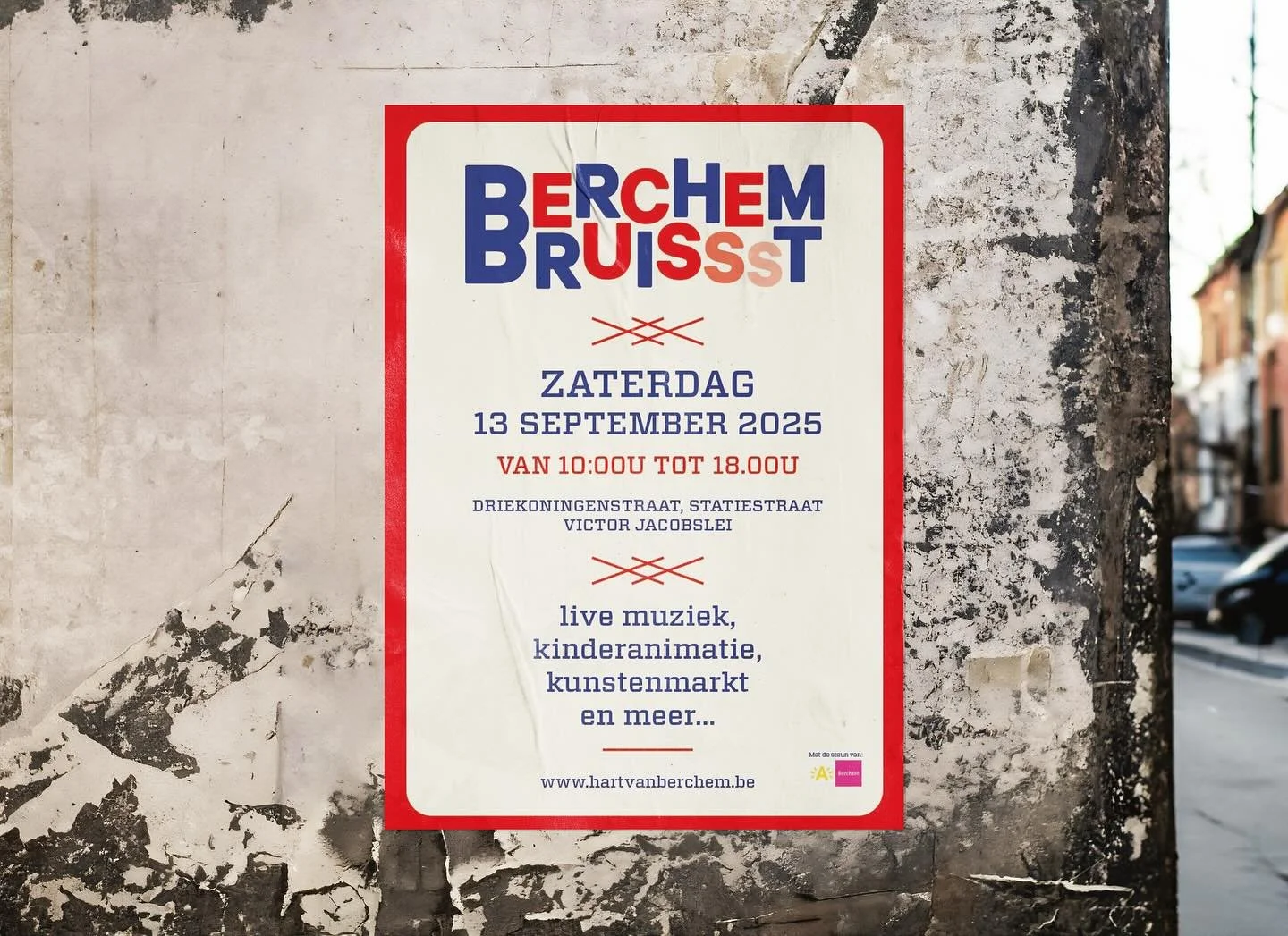 Morgen – zaterdag 13 september – is het weer BERCHEM BRUIST! De jaarlijkse braderij vindt plaats in de Statiestraat, Driekoningenstraat en enkele omliggende straten. Van 10u tot 18u allemaal gezellige kraampjes, standjes en lekkers van de