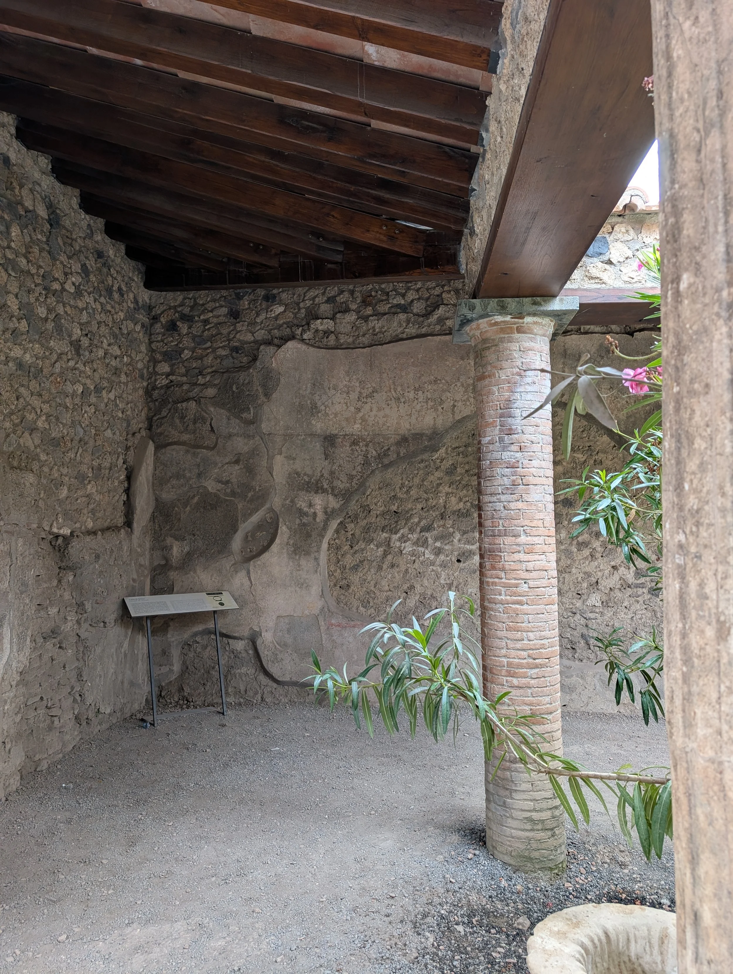 Pompeii courtyard in old house in Italy