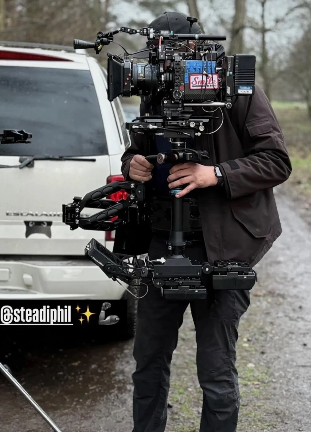 Filip Rybář operating his Optical Support Dragonfly Steadicam rig