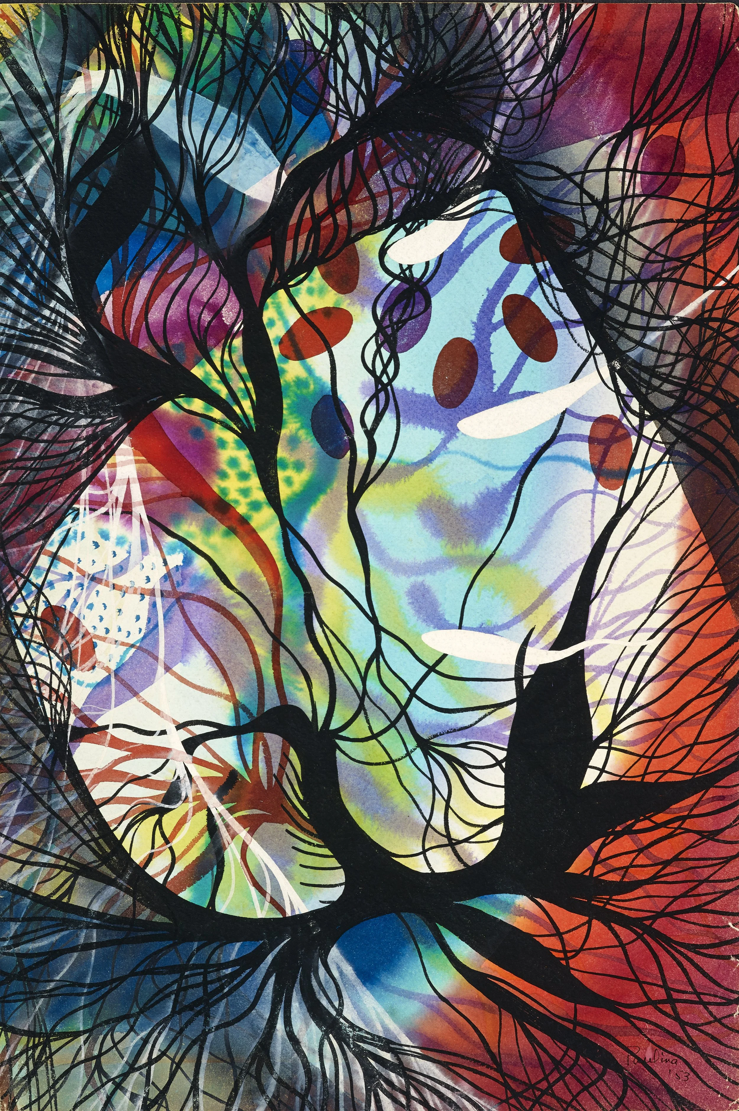 God Within, 1953. Ink on paper. 17 3/4 x 12 in.