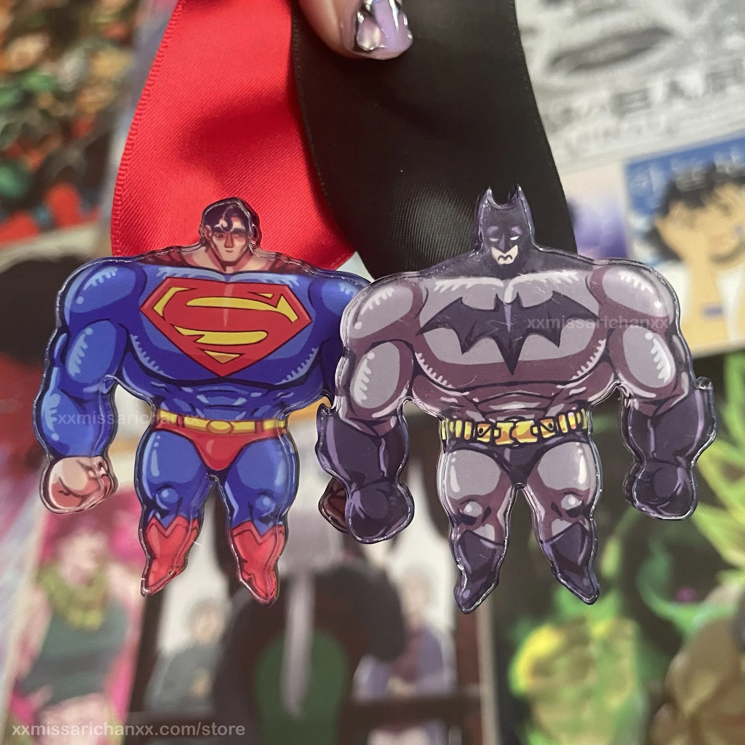 Wide SuperBat Acrylic Pins