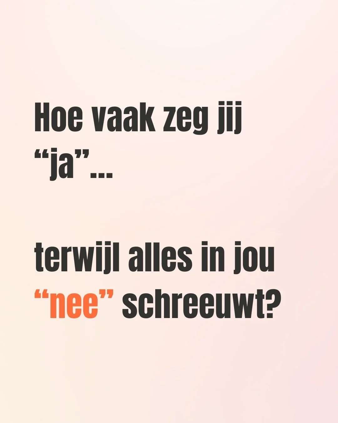Comment GRENZEN voor de volledige podcastaflevering. 🎙️

Hoe vaak zeg jij &ldquo;ja&rdquo;&hellip; terwijl alles in jou &ldquo;nee&rdquo; schreeuwt?

En dan lach je er nog bij ook.

&ldquo;Komt goed hoor.&rdquo;

&ldquo;Tuurlijk, ik fix het wel.&rdq