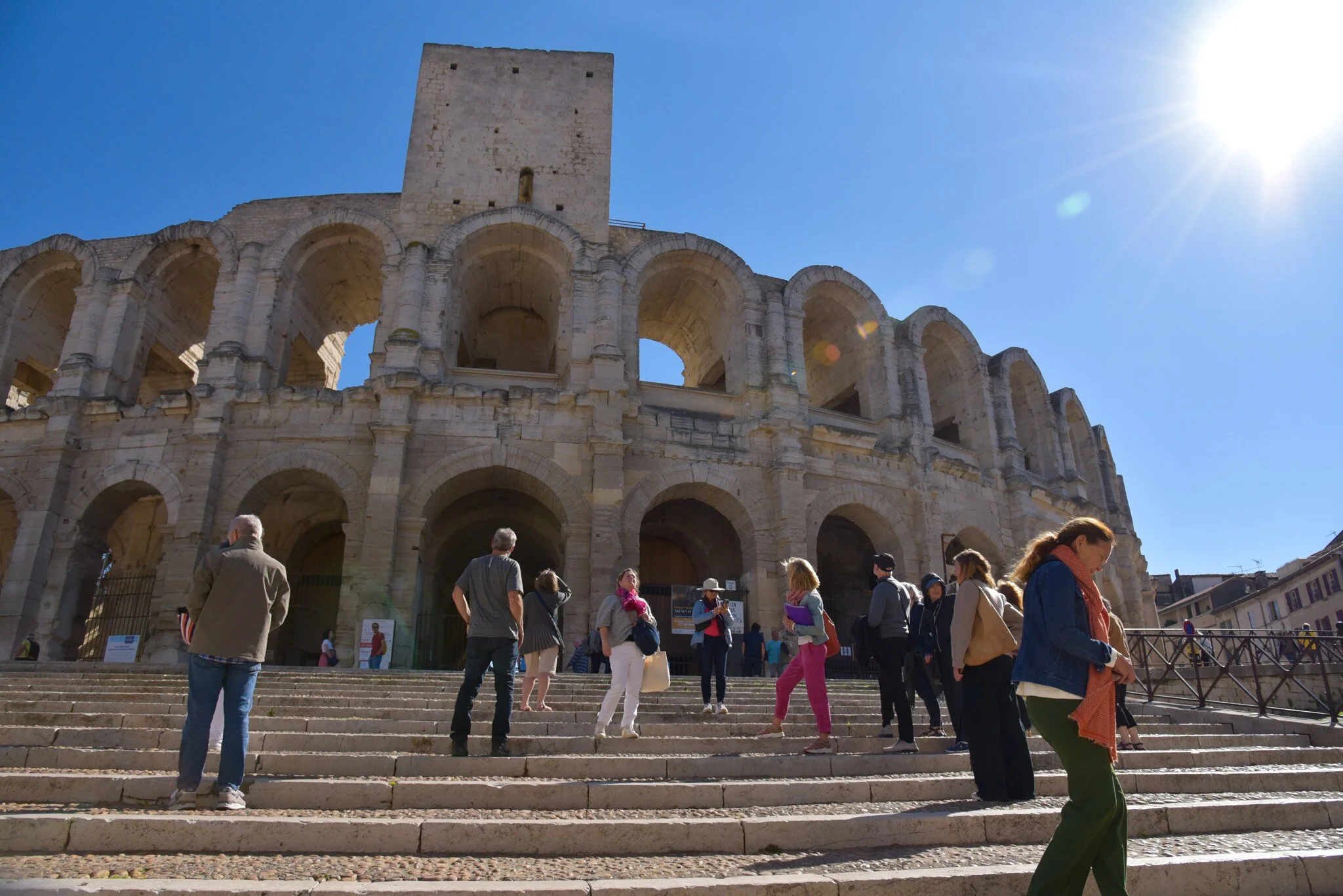 Ancient Arenes de Arles with our group