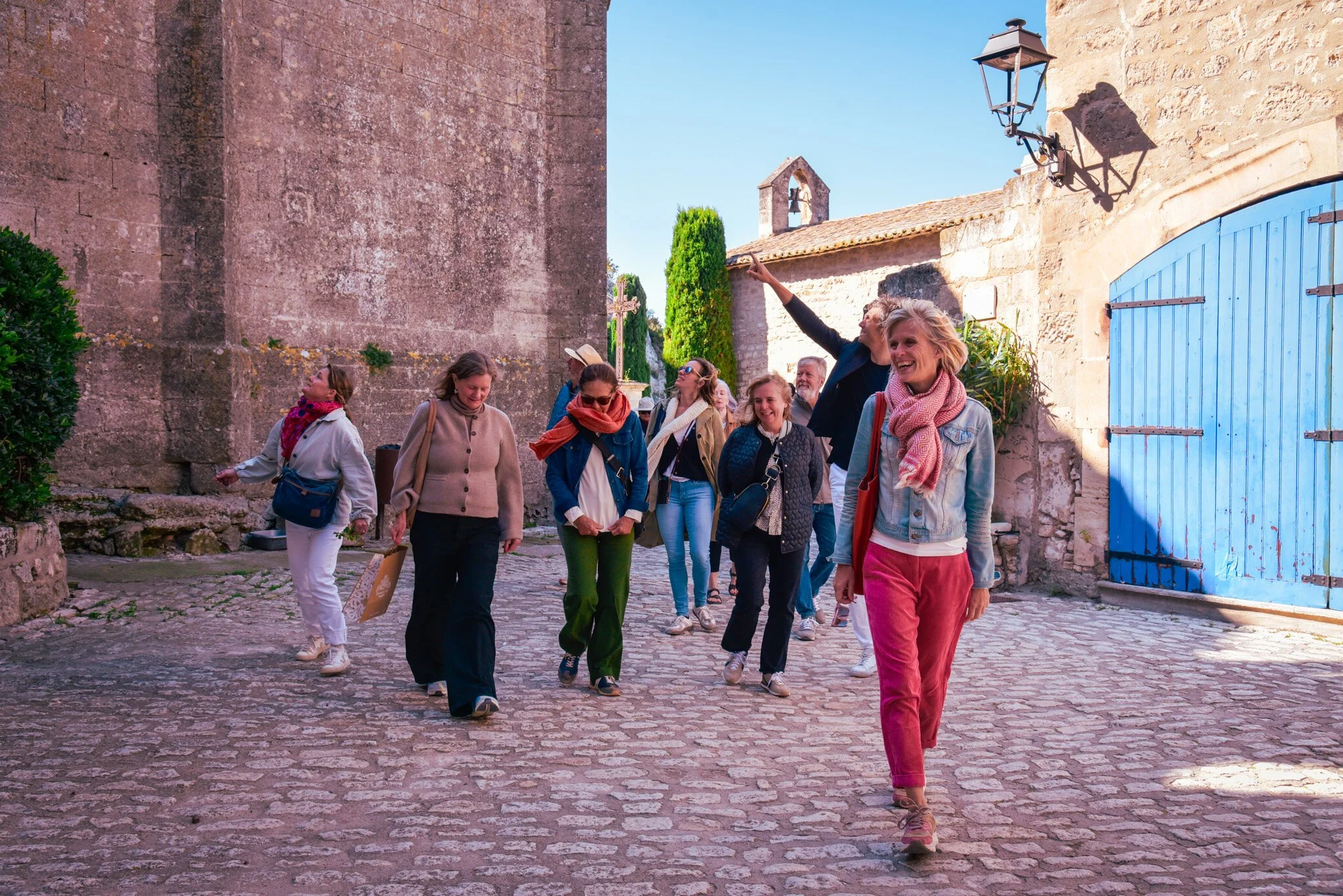 Walking through Baux de Provence with our expert guide Katrin