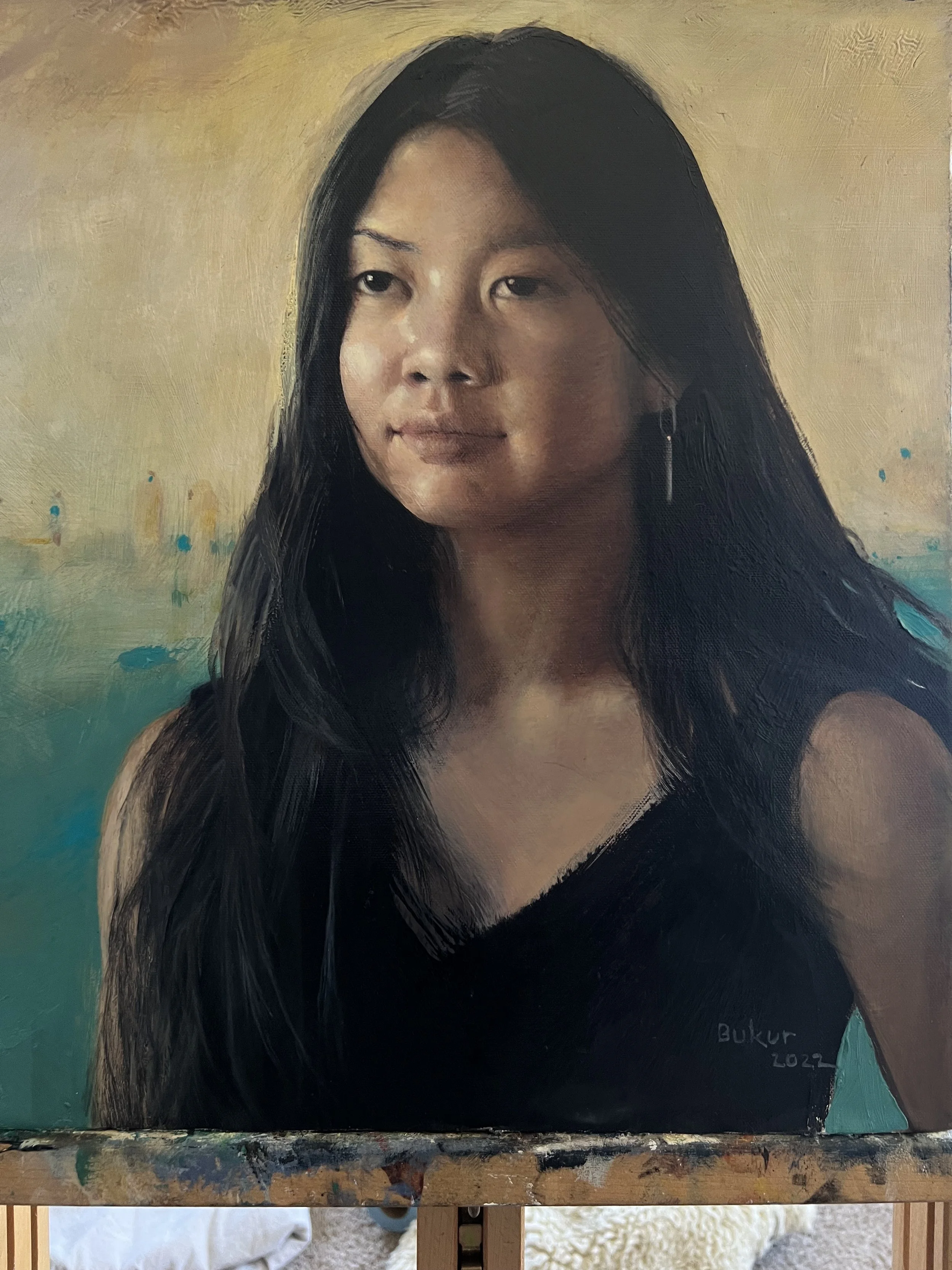 "Ella" oil on board