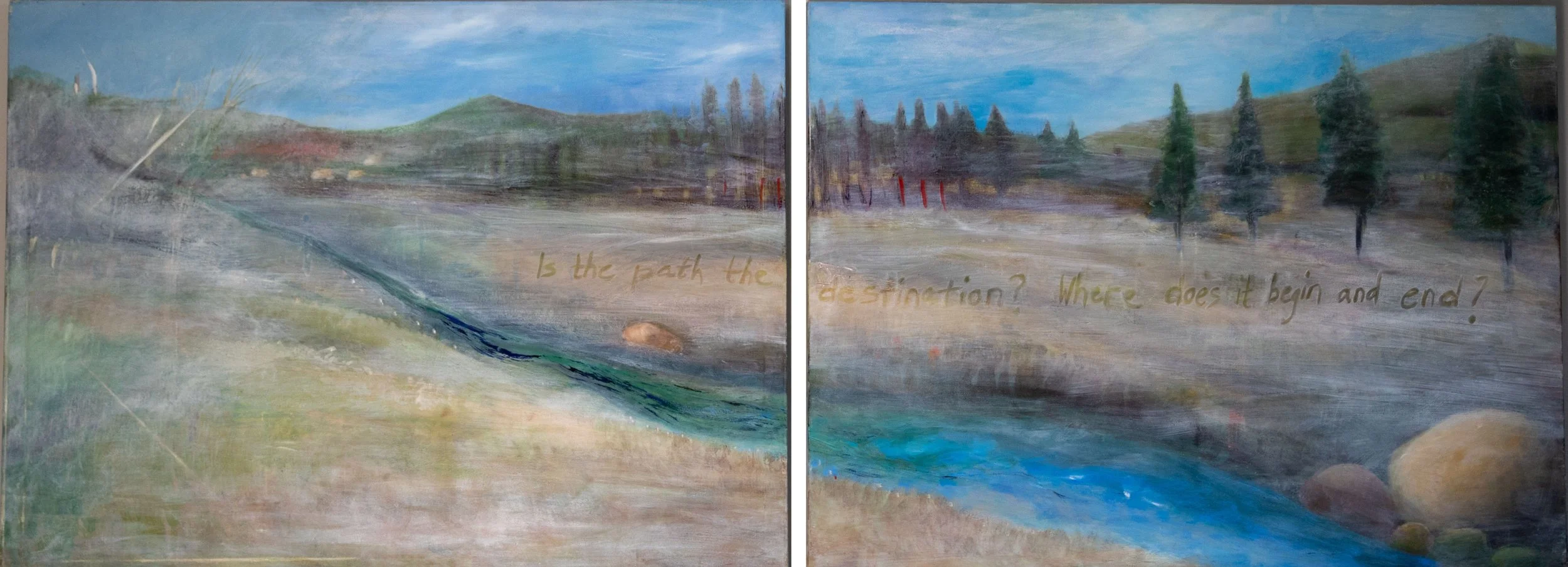 "Is the Path the Destination?" oil on double canvas
