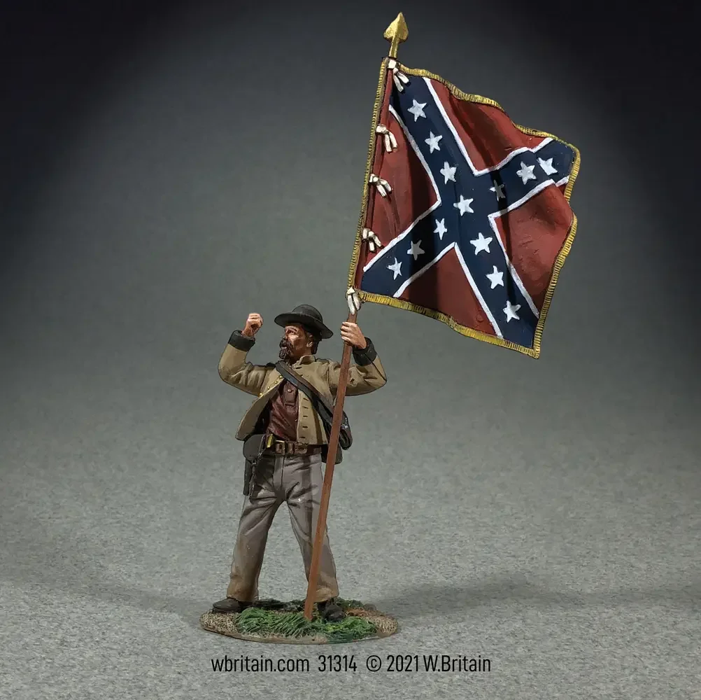 31314 - Defiant Confederate Infantry Waving ANV Flag