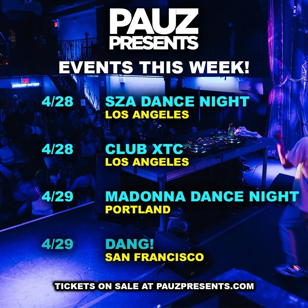 Events this weekend!

🔥 Friday 🔥
✔️ SZA Dance Night returns to @thevirgilbar (Los Angeles)
✔️ Our new hyperpop party @clubxtcla makes it's debut at @moroccanlounge (Los Angeles)

🔥 Saturday 🔥
✔️ Madonna Dance Night takes over @holoceneportland (P