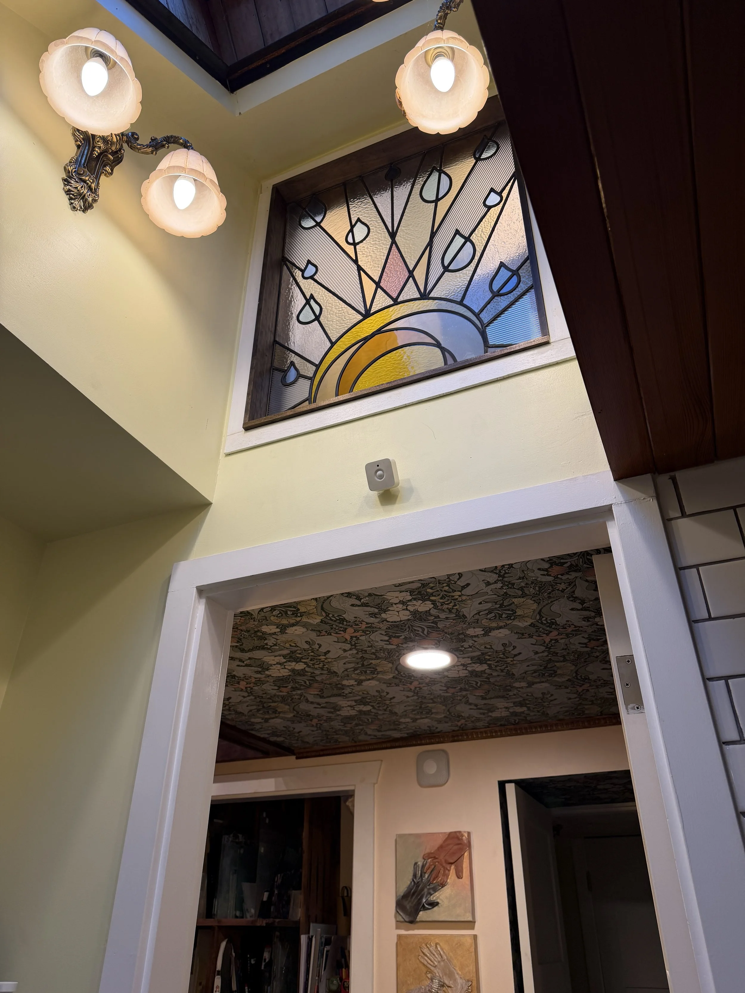 Leaded Stained Glass Window, made in Seattle, Washington, Custom Stained Glass