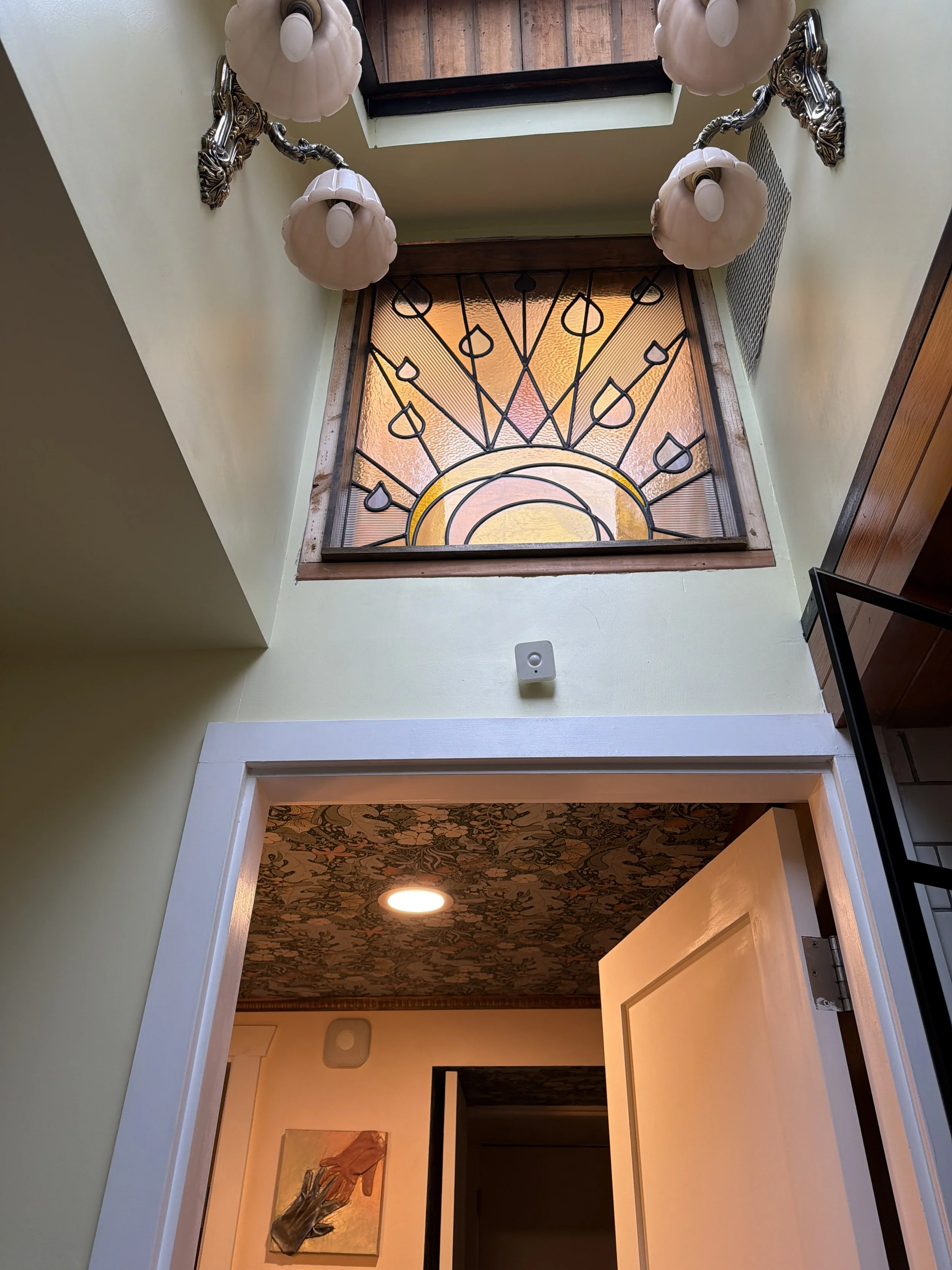 Leaded Stained Glass Window, made in Seattle, Washington, Custom Stained Glass