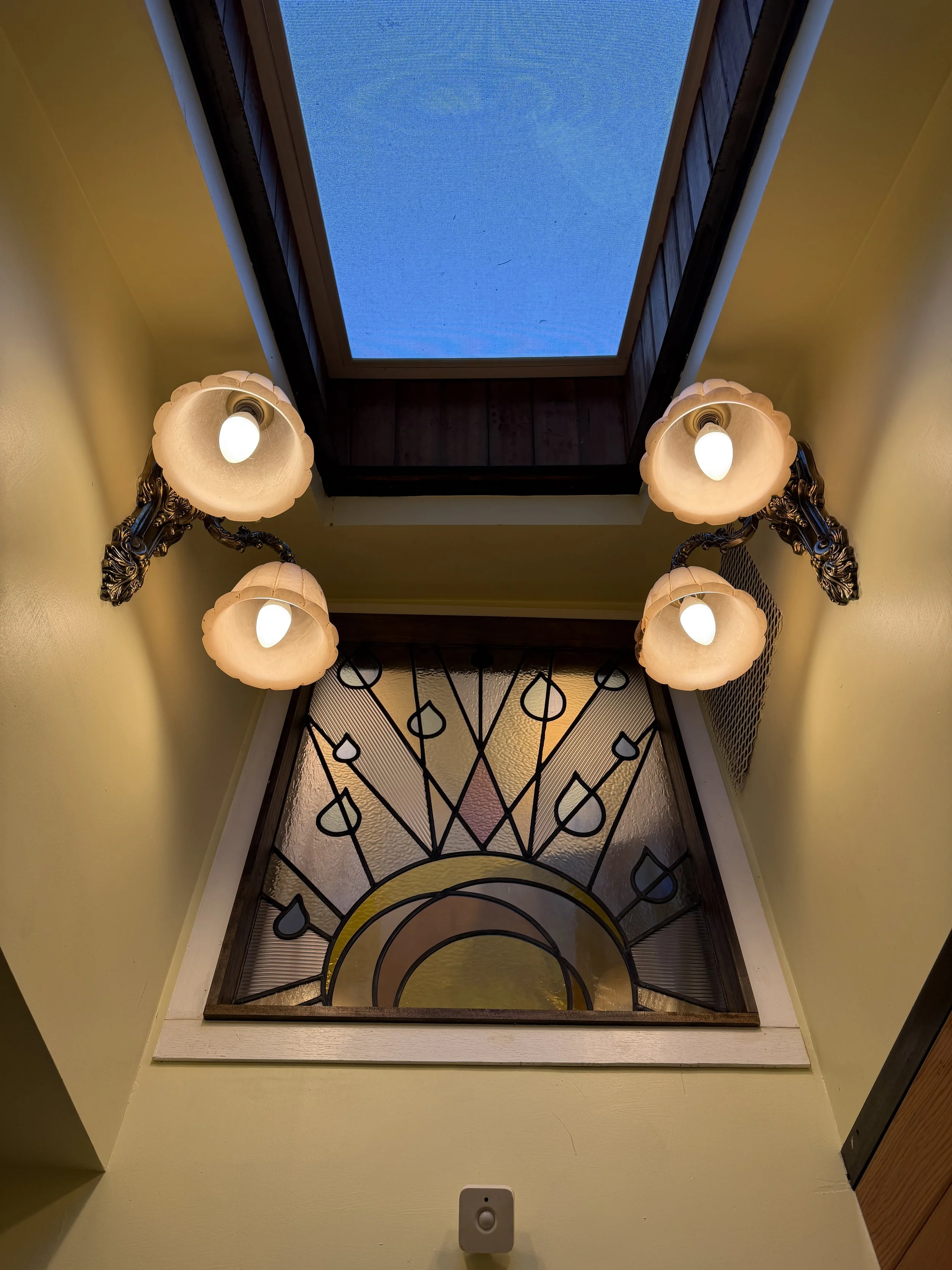 Leaded Stained Glass Window, made in Seattle, Washington, Custom Stained Glass