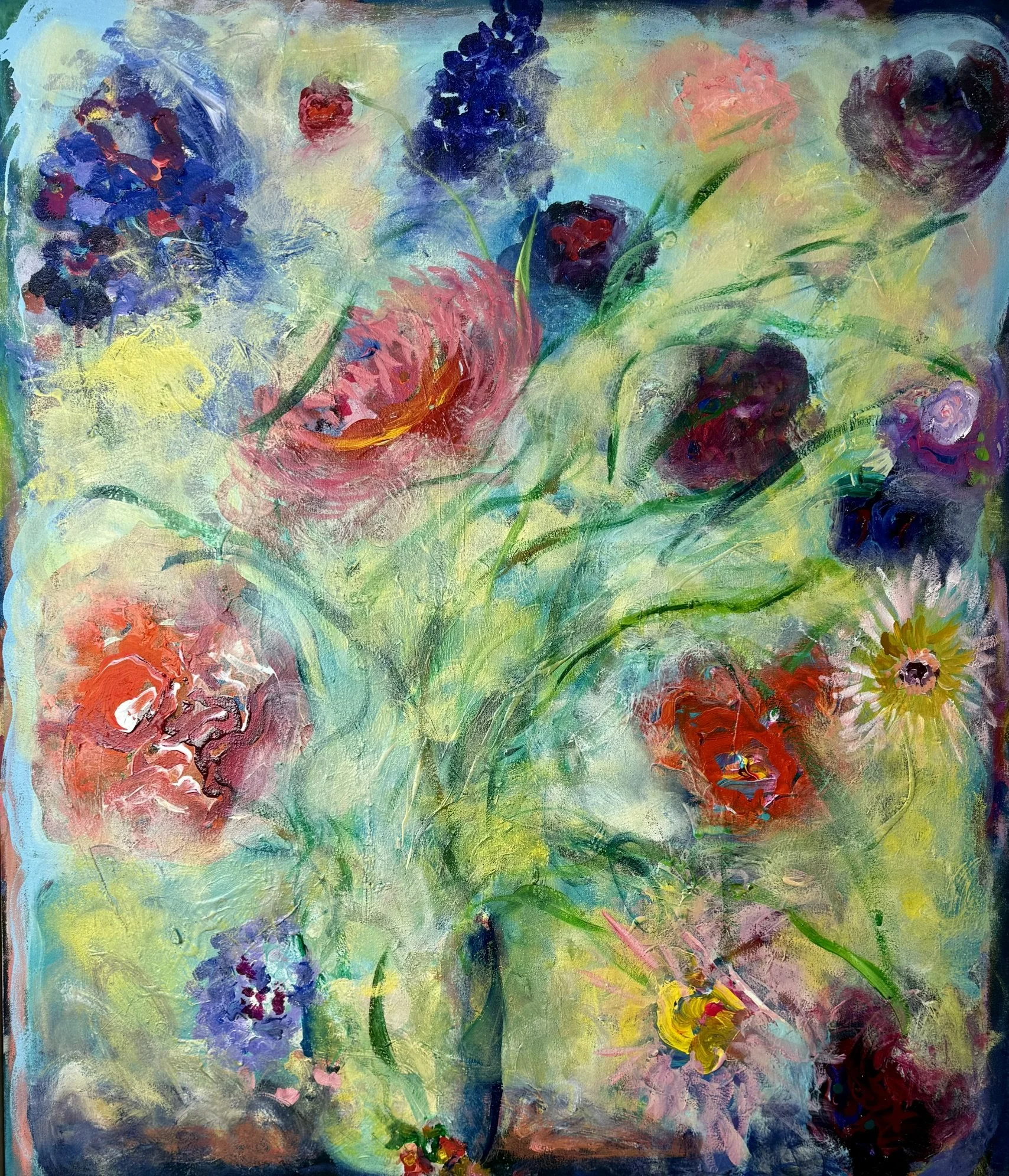 Serotonin Garden: 46x53, Acrylic on Canvas