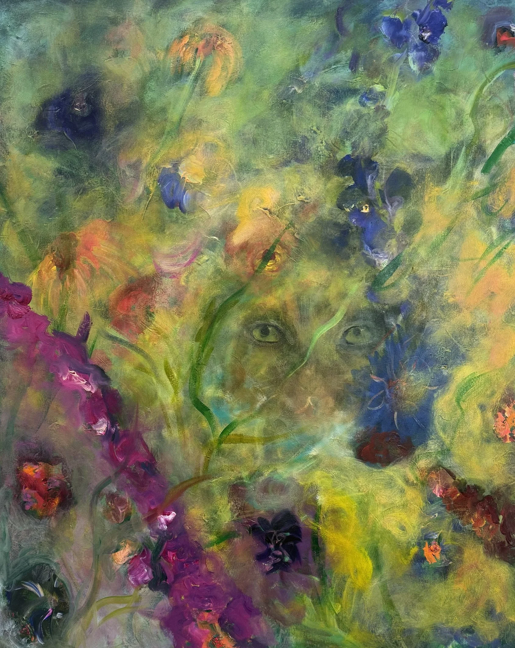 Cat's Meow Garden #2: 46x53, Acrylic on Canvas