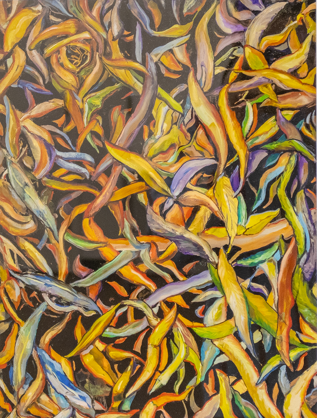 SOLD - Falling Leaves - David Gipson, acrylic, $300