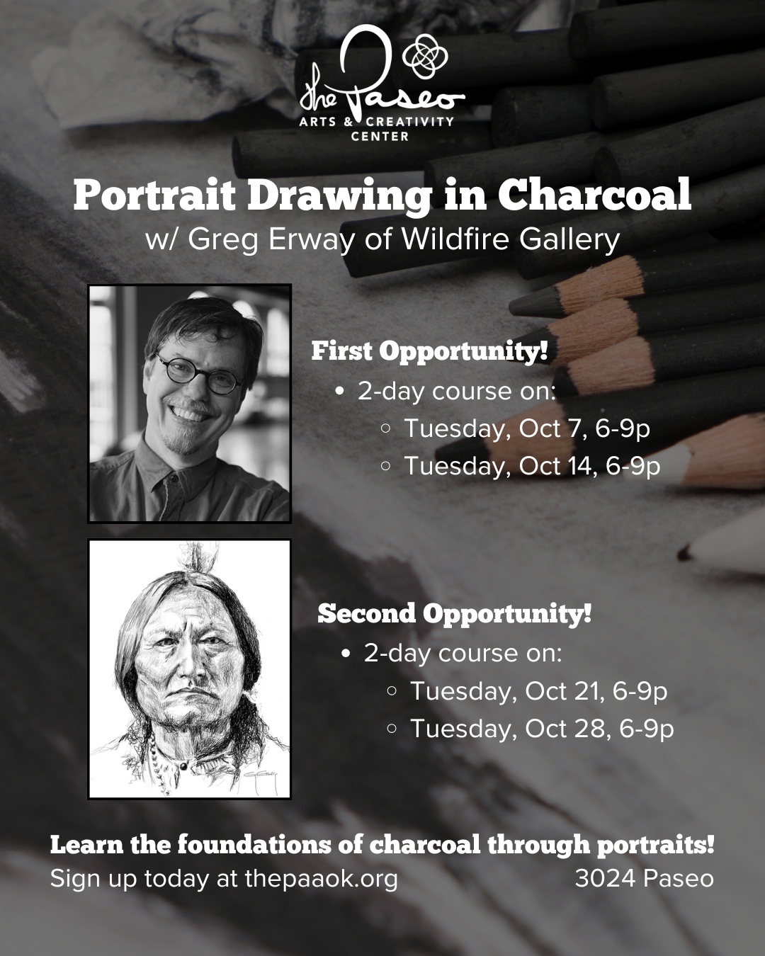 Portrait Drawing in Charcoal w/ Greg Erway