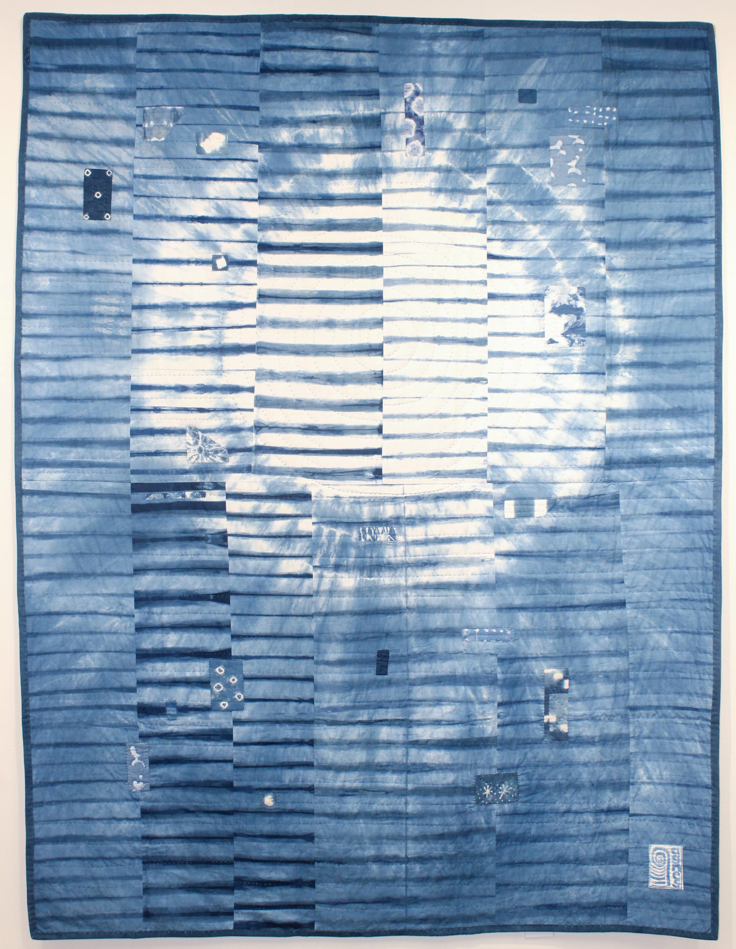 "BIG BANG THEORY" - Agnes Stadler, Art quilt, Shibori and Boro techniques, $650