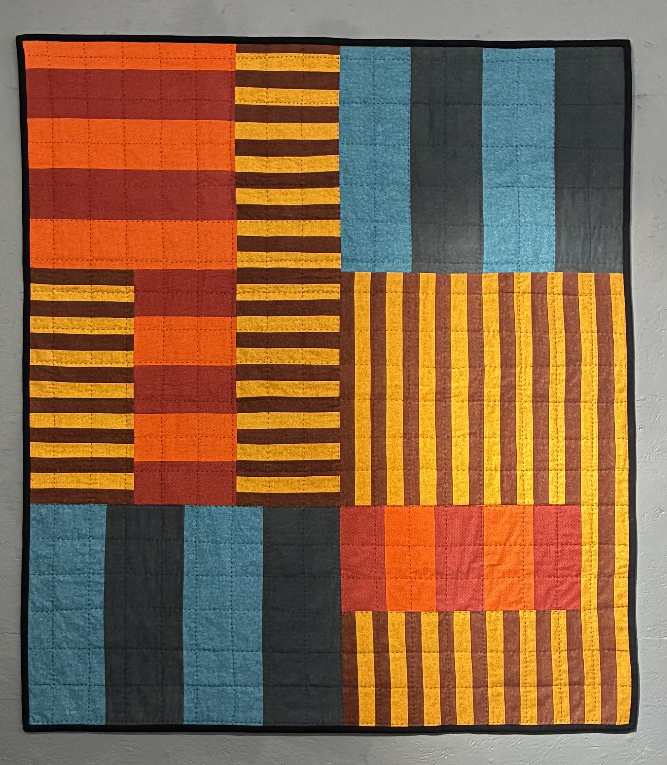 "STRIPES I" - Agnes Stadler, Flannel quilts, Hand-quilted, $450