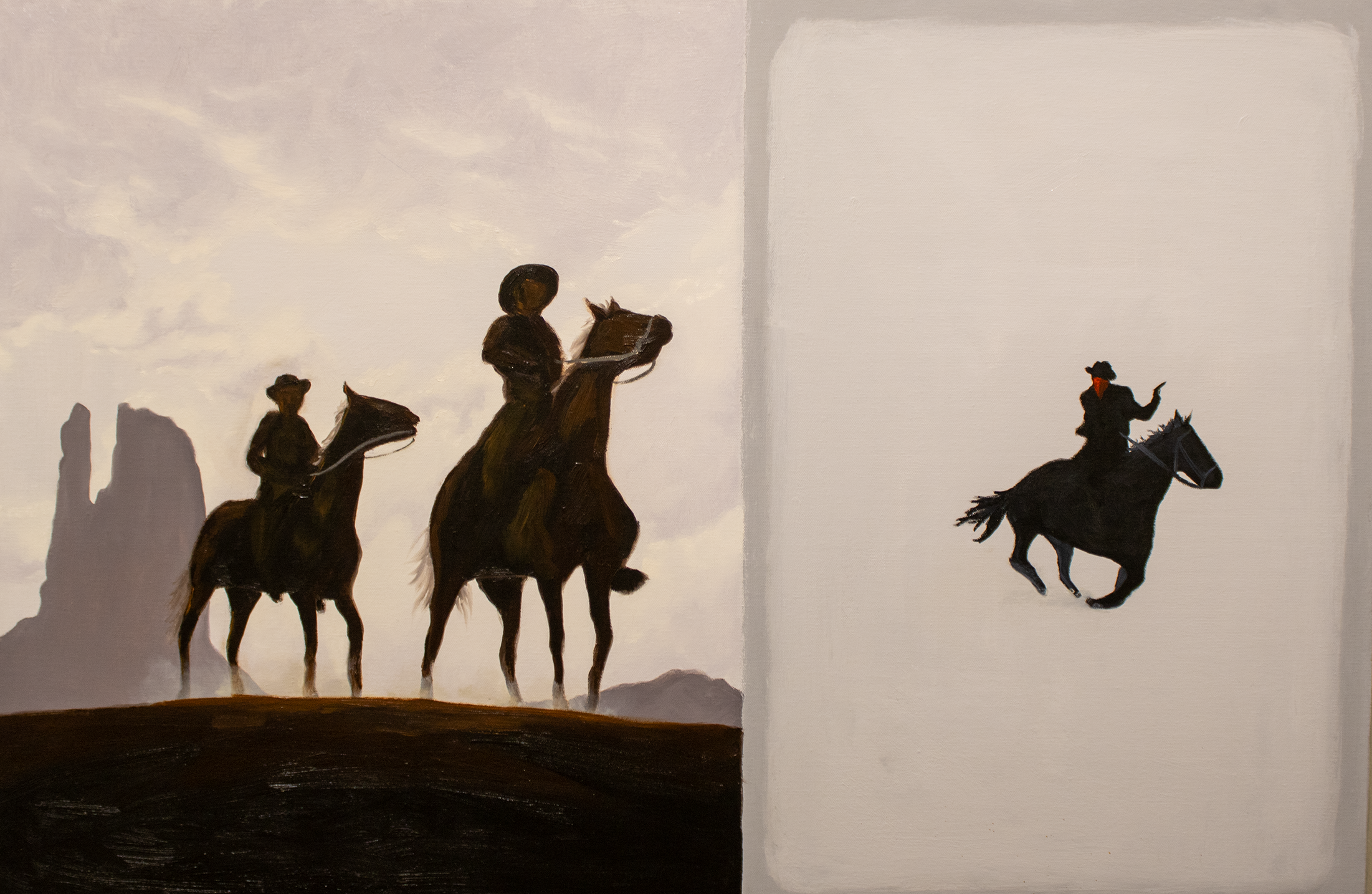 Sheriff's Posse - Clayton Beavers, oil and acrylic on canvas, $400