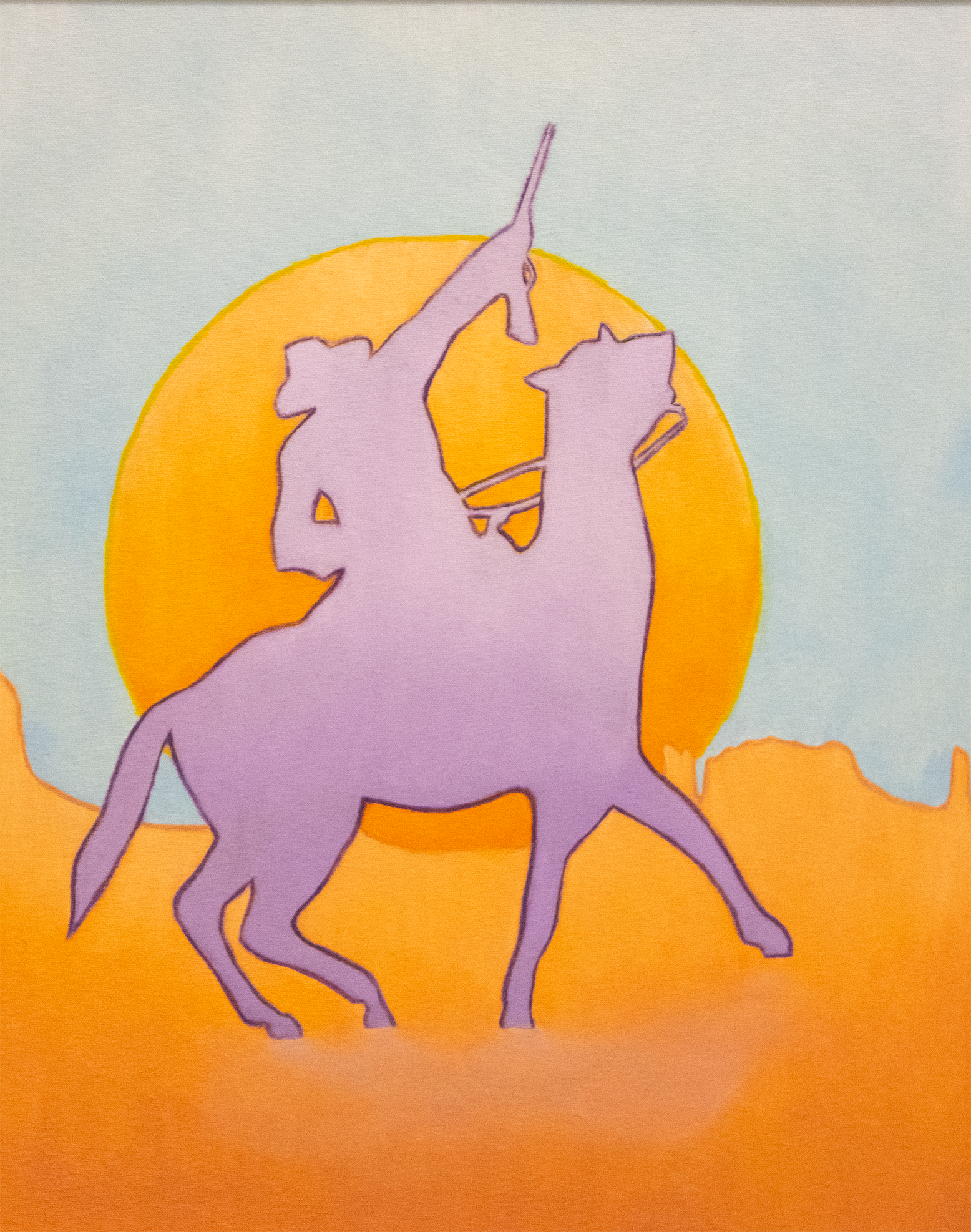 Sheriff's Coming - Clayton Beavers, oil on canvas panel, $200