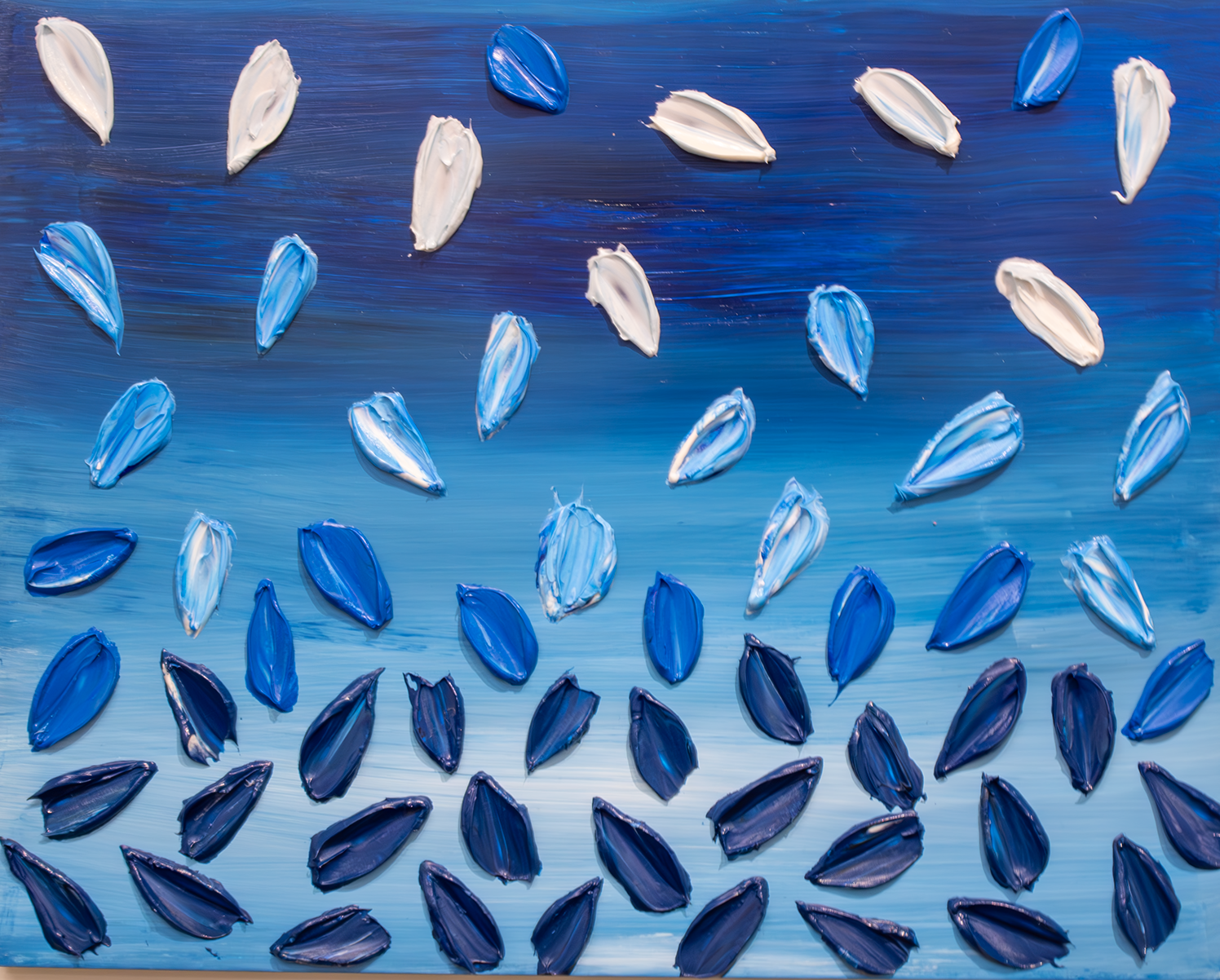 Breathe - Leslie Pace, textured acrylic, $185