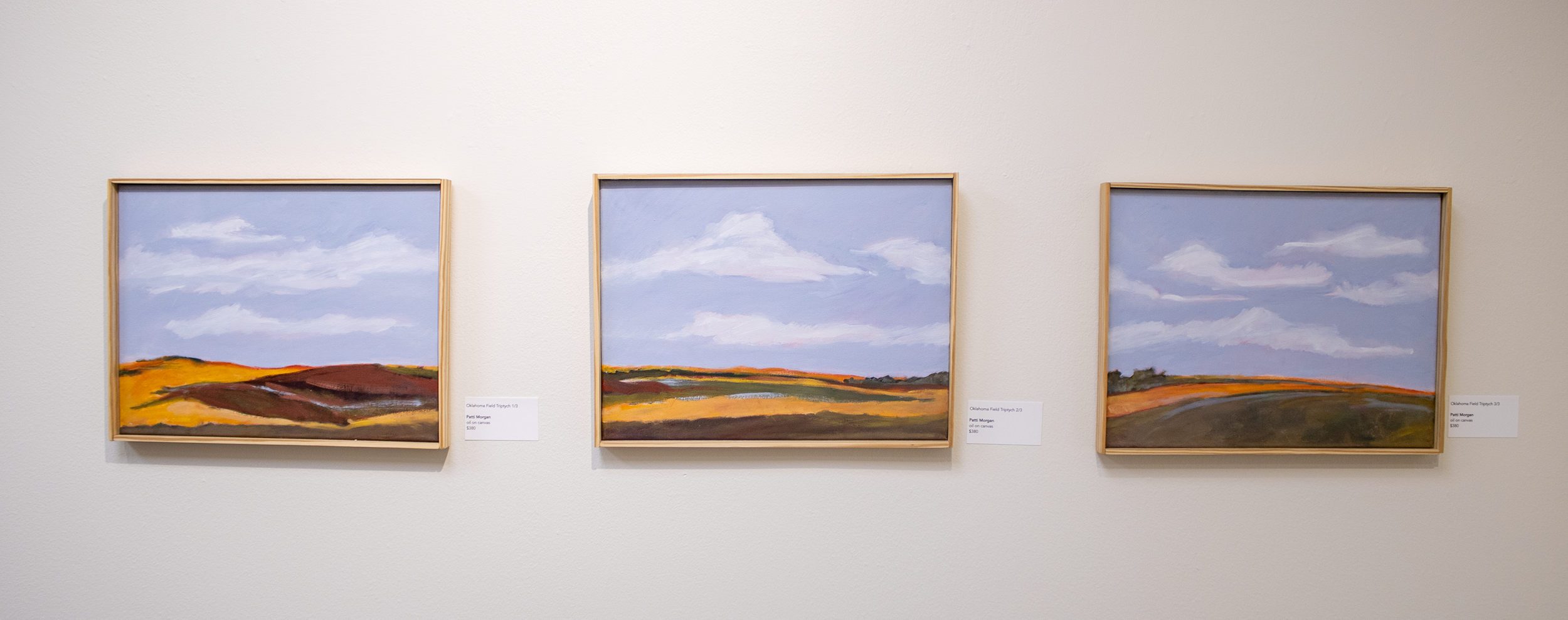 "Oklahoma Field Triptych" - $380 each