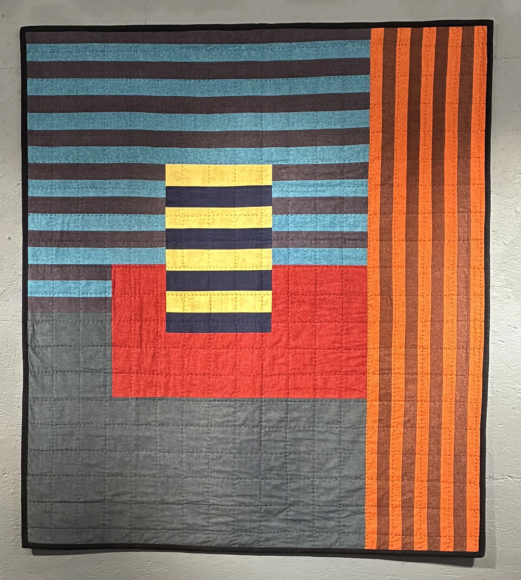 "STRIPES II" - Agnes Stadler, Flannel quilts, Hand-quilted, $450