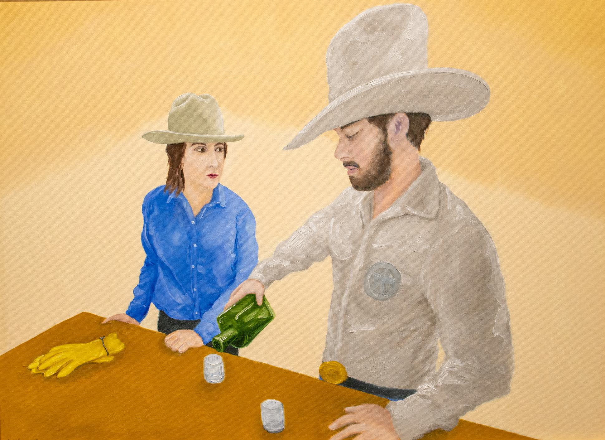 Here's to Starting Over - Clayton Beavers, oil on canvas panel, $400