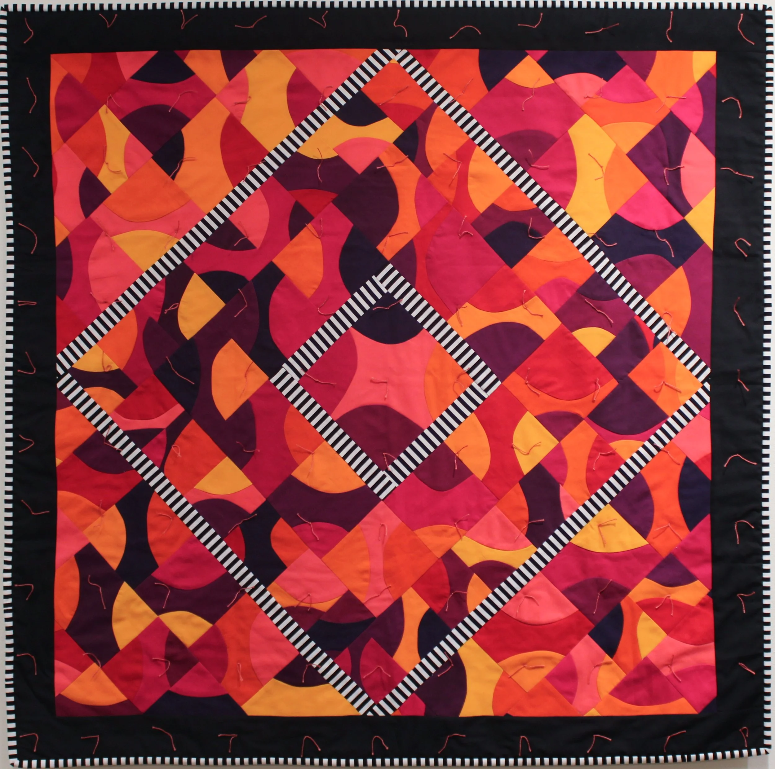 "Lava Lamp" - Elizabeth Richards, Cotton fabric, Hand-tied, $400
