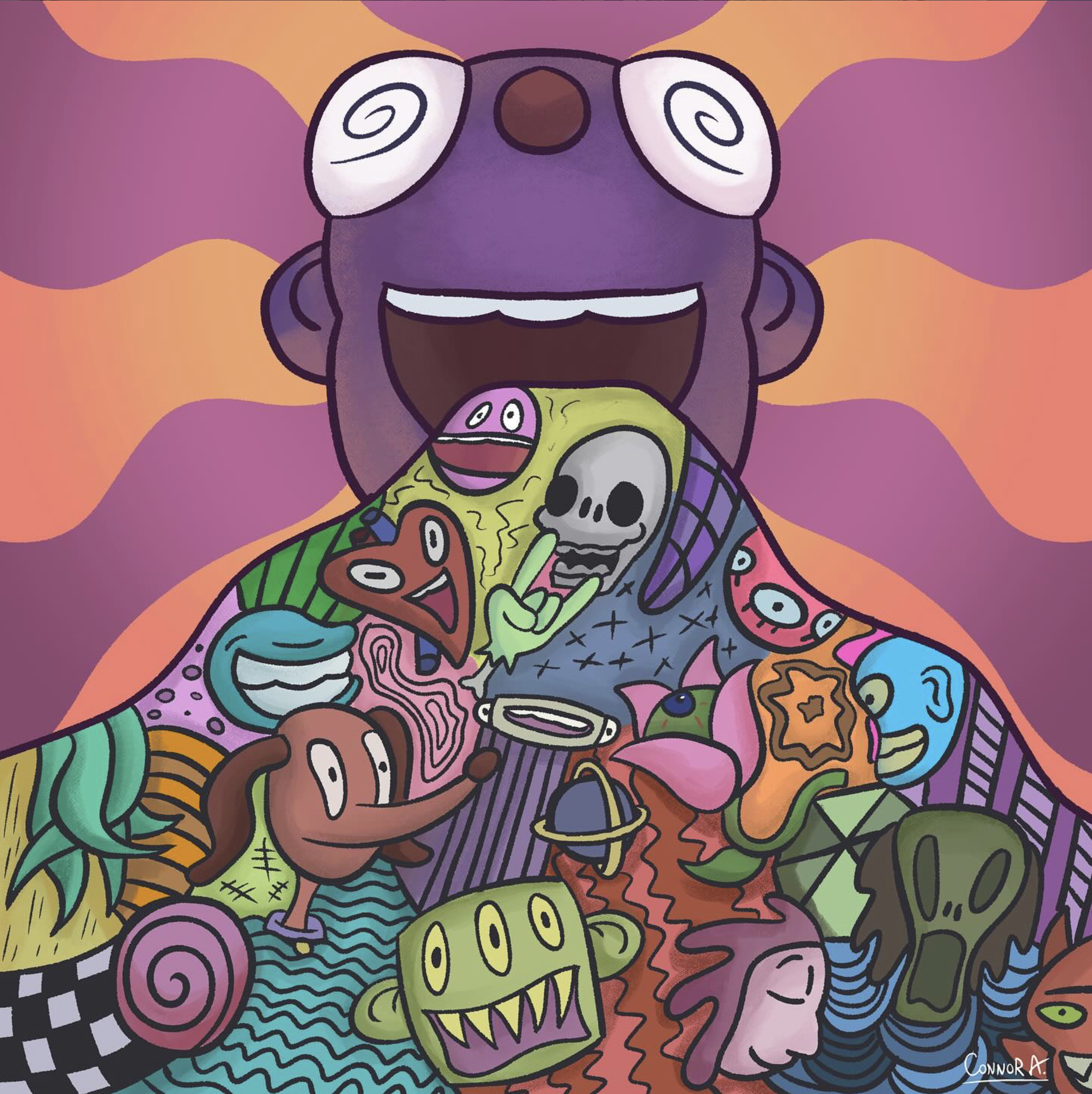 The Messy Beauty - Connor A., 12x12, $100