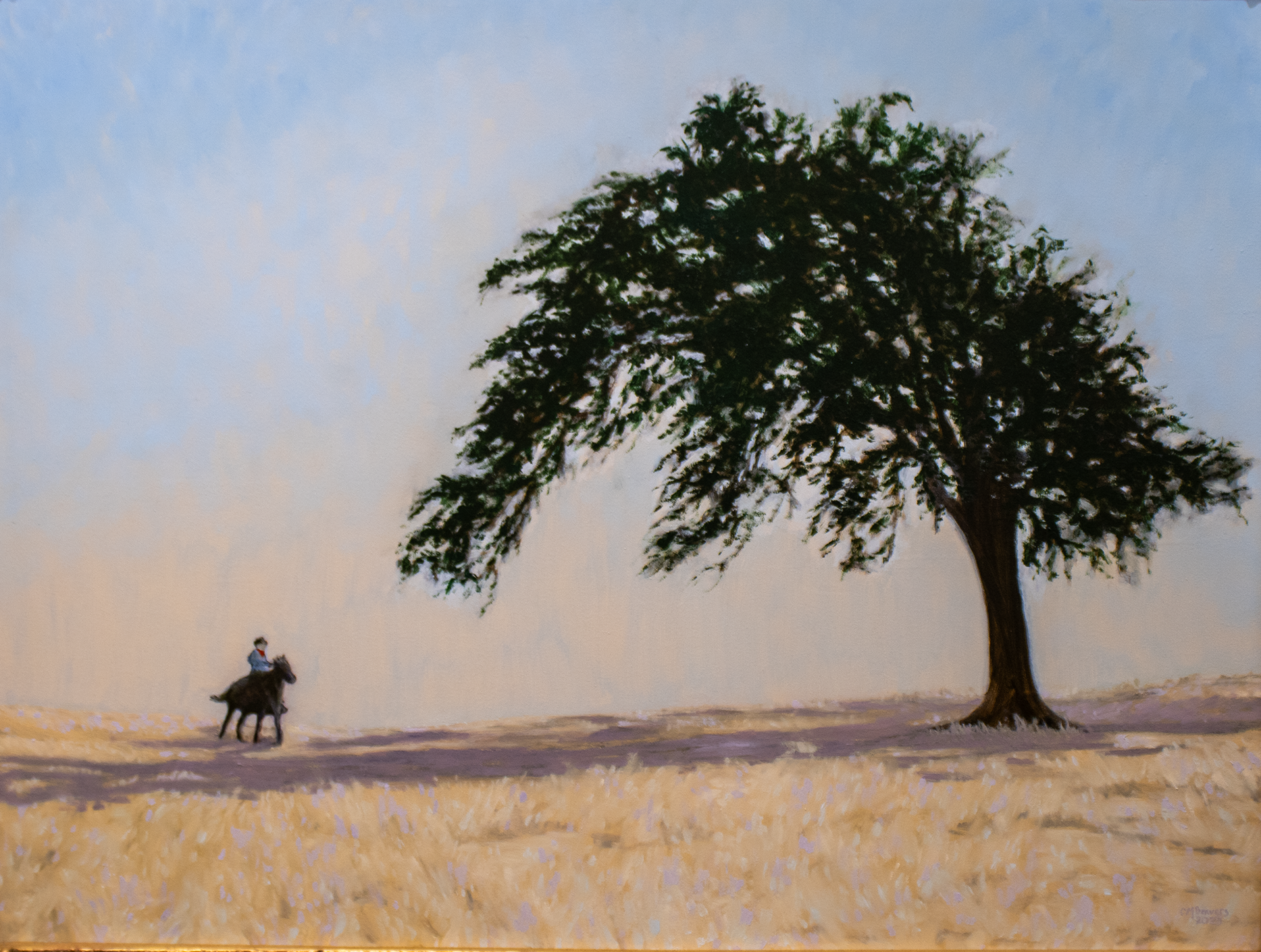 A Tree's Redemption - Clayton Beavers, oil on masonite, $800