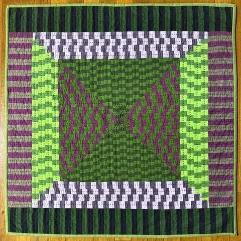 "Grapevines" - Elizabeth Richards, Cotton fabric, Hand-stitched, $300
