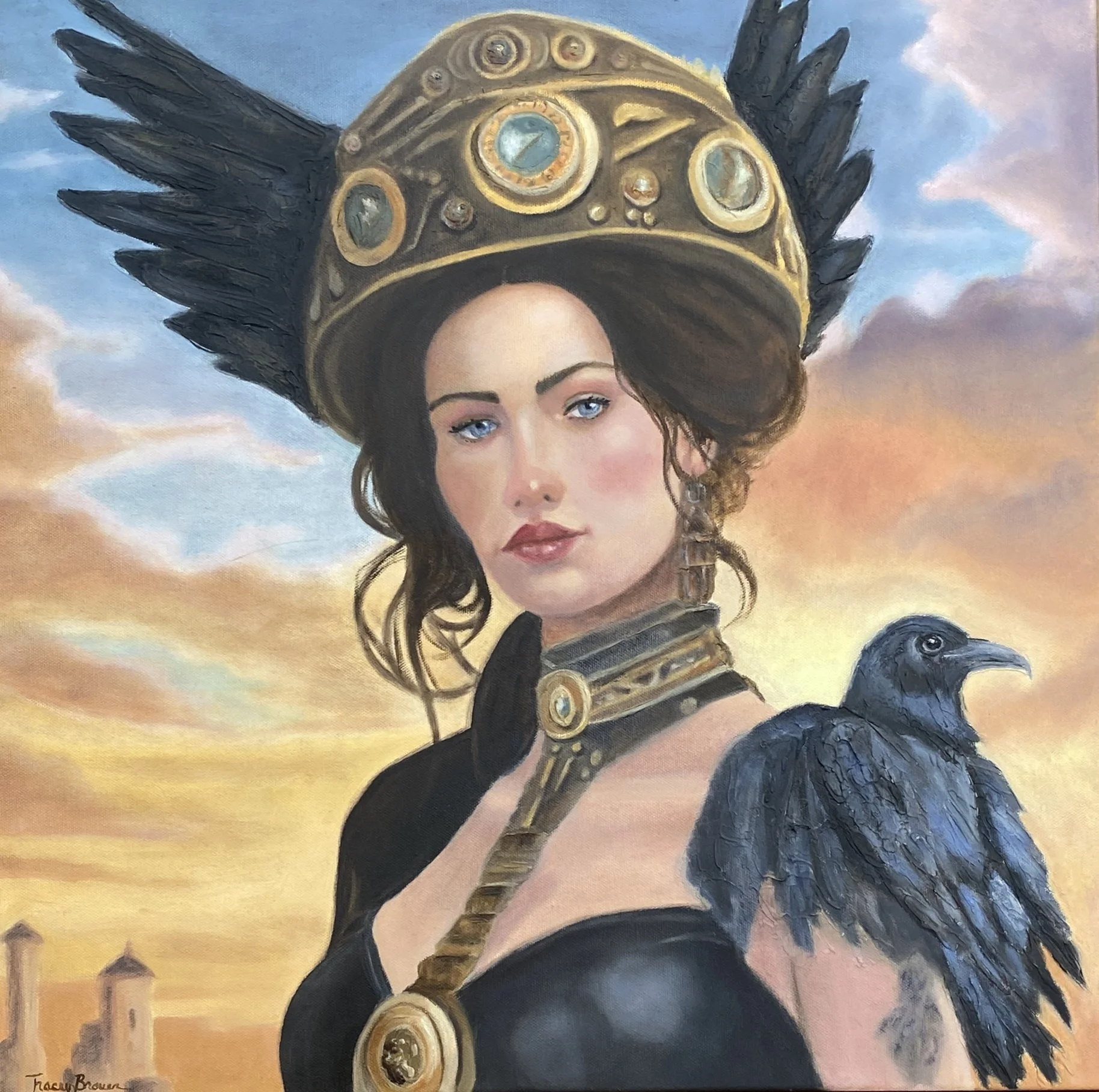 Lady Raven - 20x20", $650