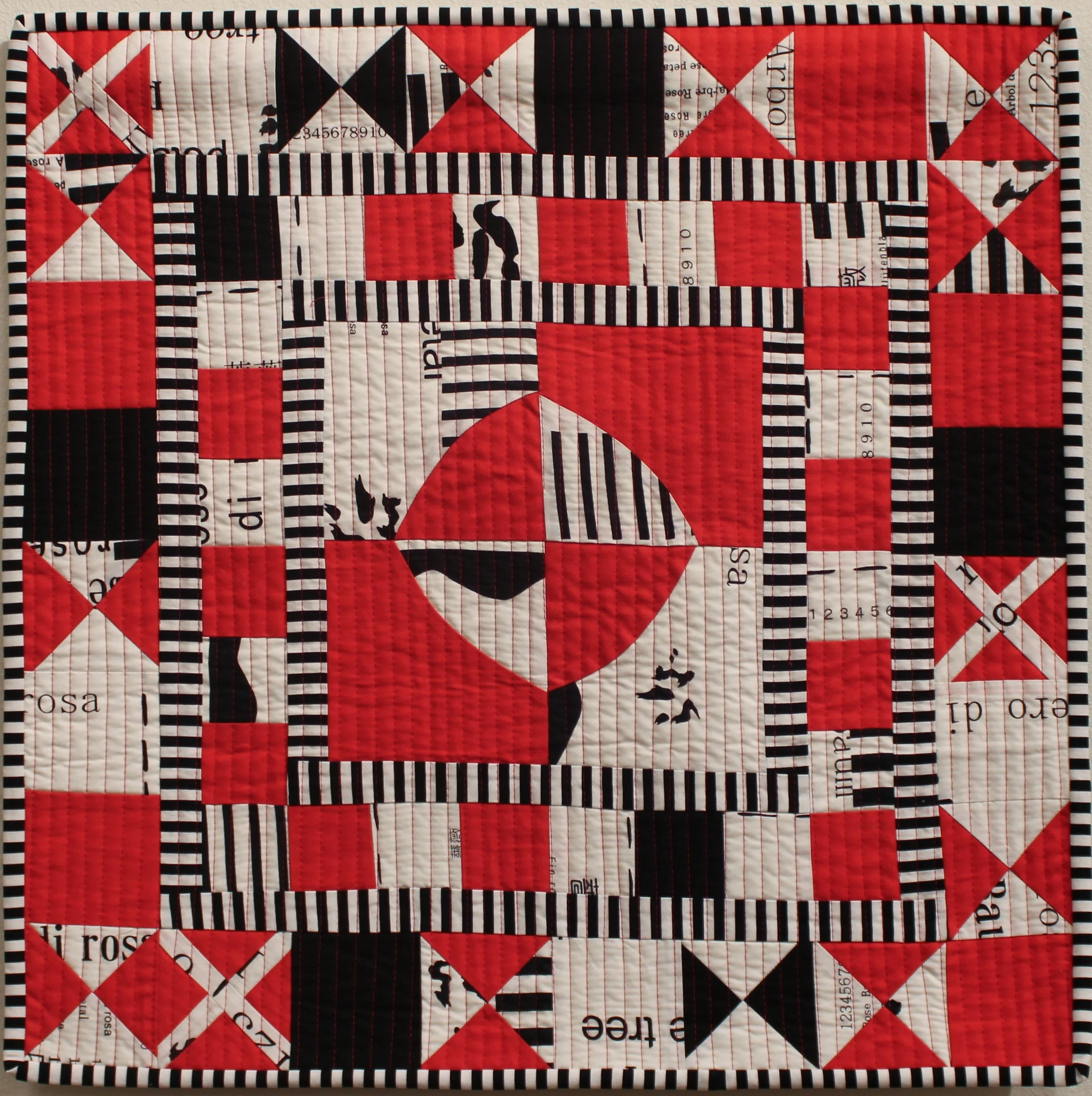 "Syncopated Squares" - Elizabeth Richards, Cotton fabric, Machine quilted, $225