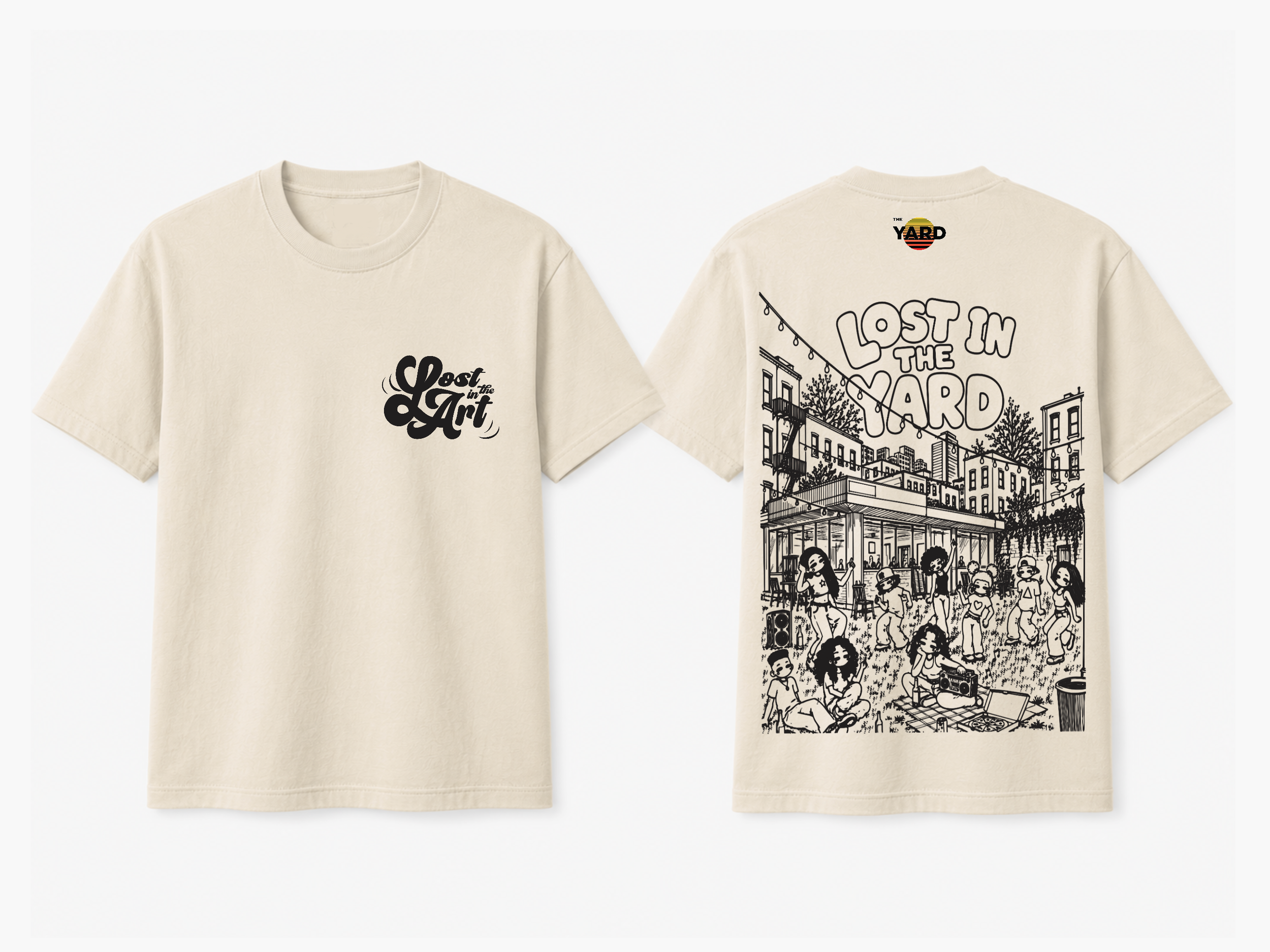 Lost in the yard 4 year anniversary collab tee shirt