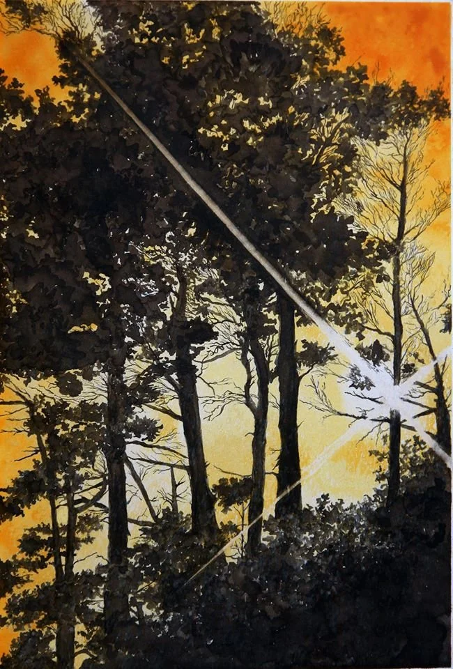 watercolor on board