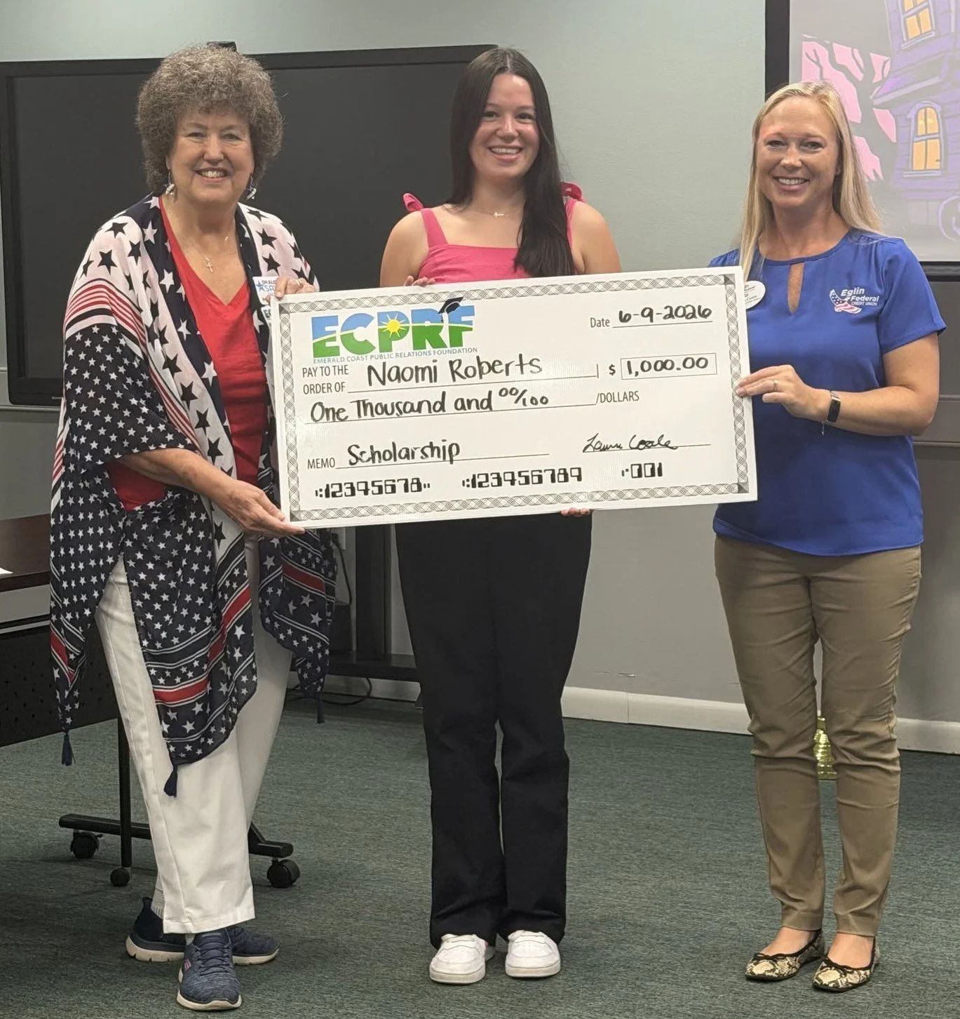 Naomi Roberts (Niceville High School) – Majoring in Digital Journalism at the University of Southern Mississippi. Sponsored by Eglin Federal Credit Union.